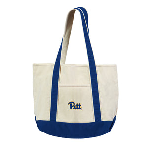 Pittsburgh Panthers NCAA Logo Canvas Tote with Colored Strap 21x15 inches