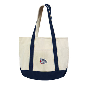 Gonzaga Bulldogs NCAA Logo Canvas Tote with Colored Strap 21x15 inches