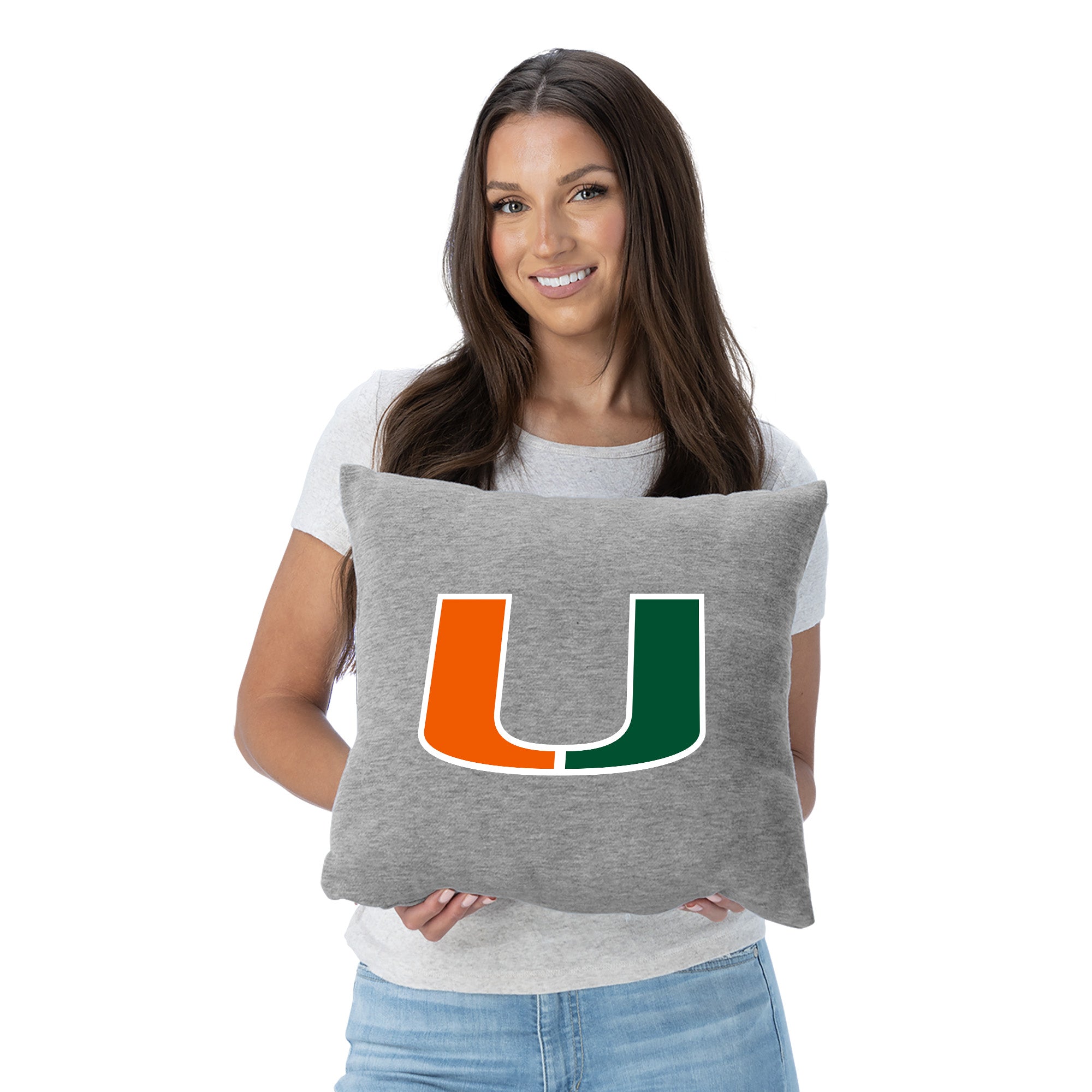 Miami Hurricanes NCAA Logo Sweatshirt Pillow 16 Inches