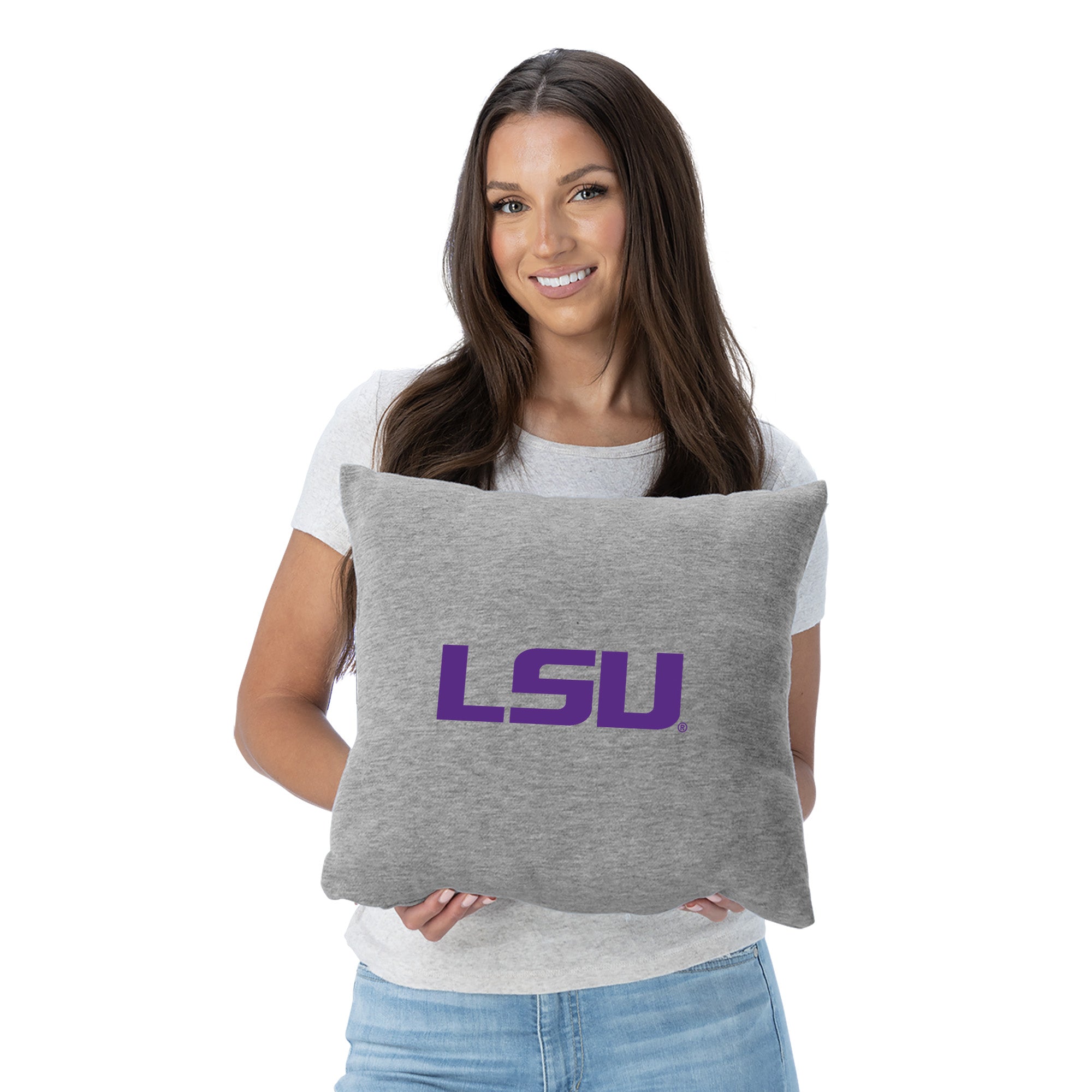 LSU Tigers NCAA Logo Sweatshirt Pillow 16 Inches