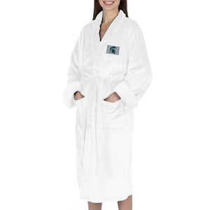 Michigan State Spartans NCAA White Out Silk Touch Robe Small/Medium