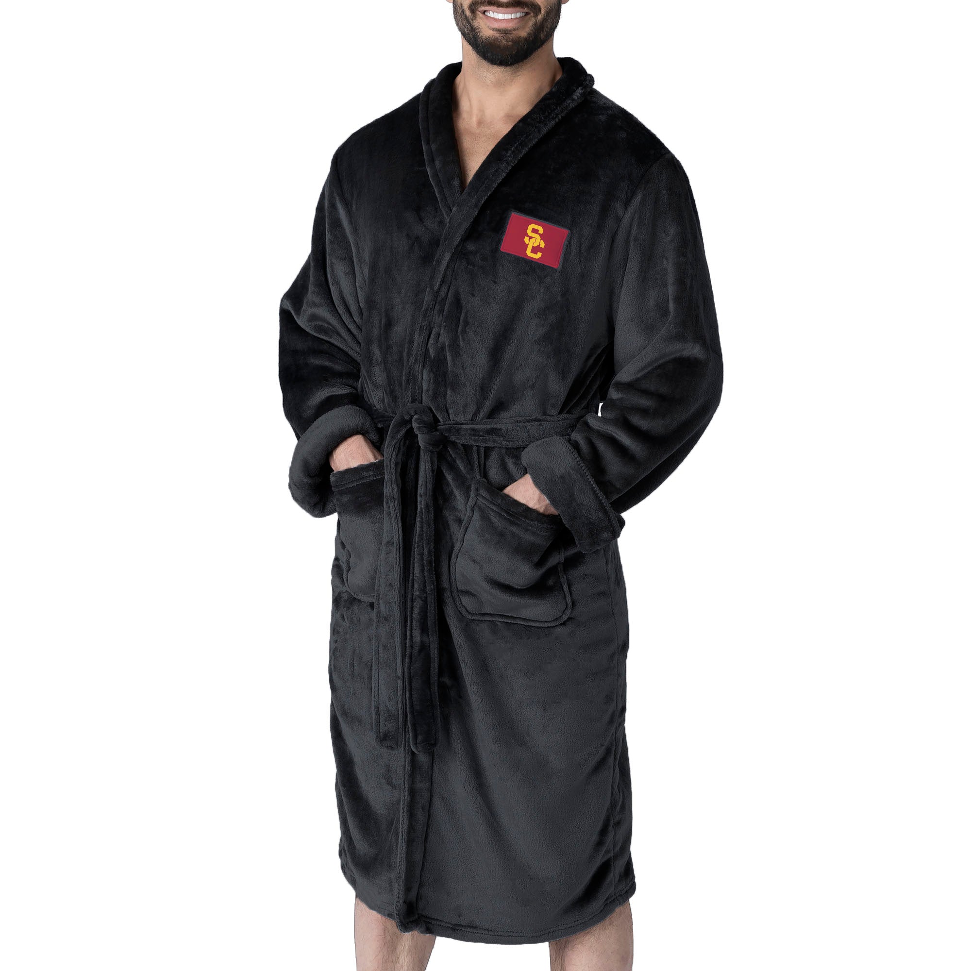 USC Trojans NCAA Snipe Black L/XL Robe 26x47 Inches