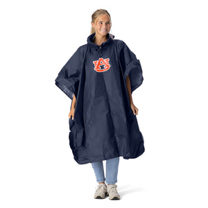 NCAA Auburn Tigers Navy Pullover Poncho with Mesh Bag 49x44 inches