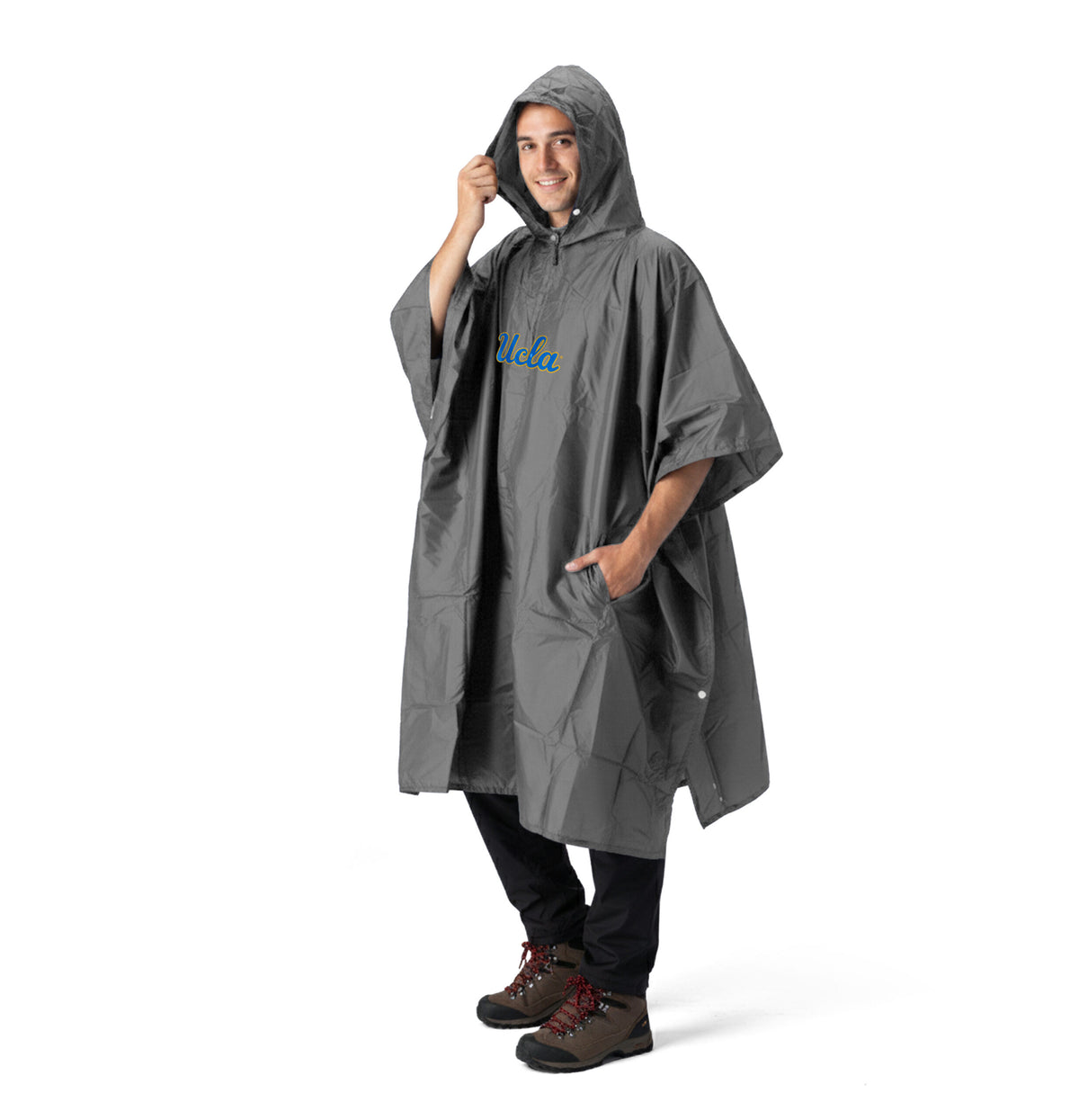 NCAA UCLA Bruins Charcoal Pullover Poncho with Mesh Bag 49x44 inches