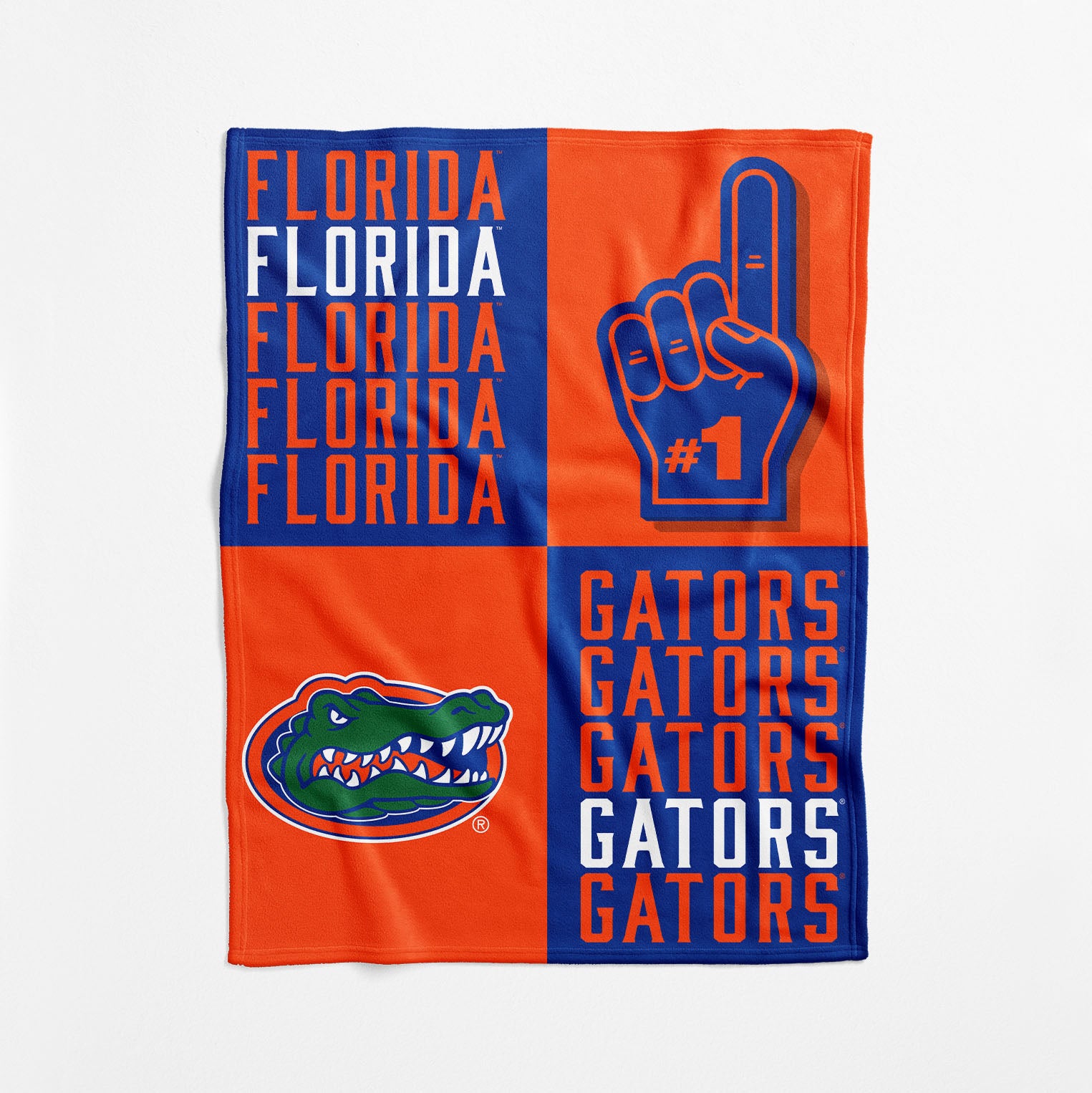 Sciarpa In Pile A Quadri Florida Gators - Unisex, Fatta A Mano Negli USA, Modello Unico