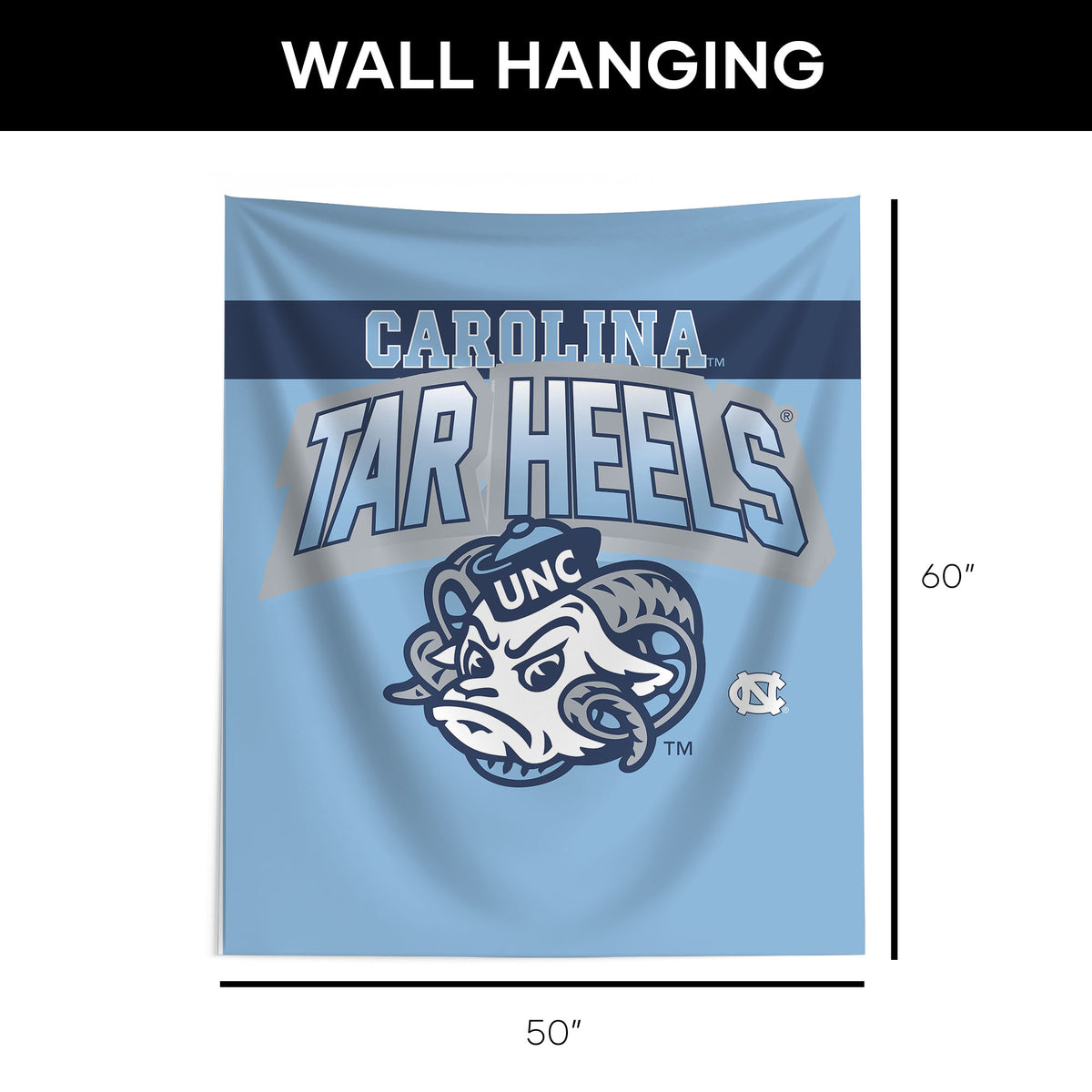 Tar Heels Racks UNC Tar Heels Wall Hanging 50x60 Inches