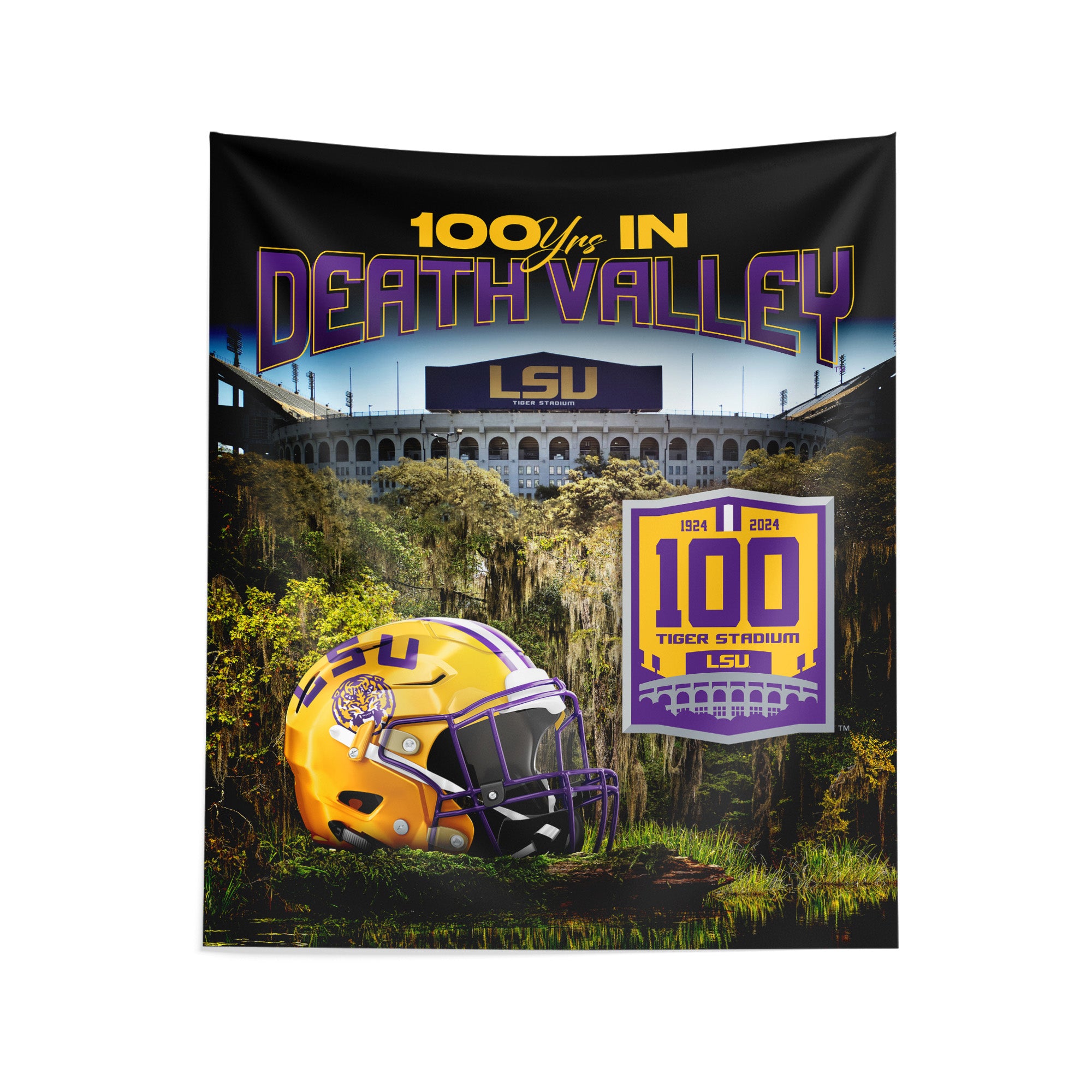 Louisiana State University Tigers NCAA 100 Years Wall Hanging 34x40 Inches