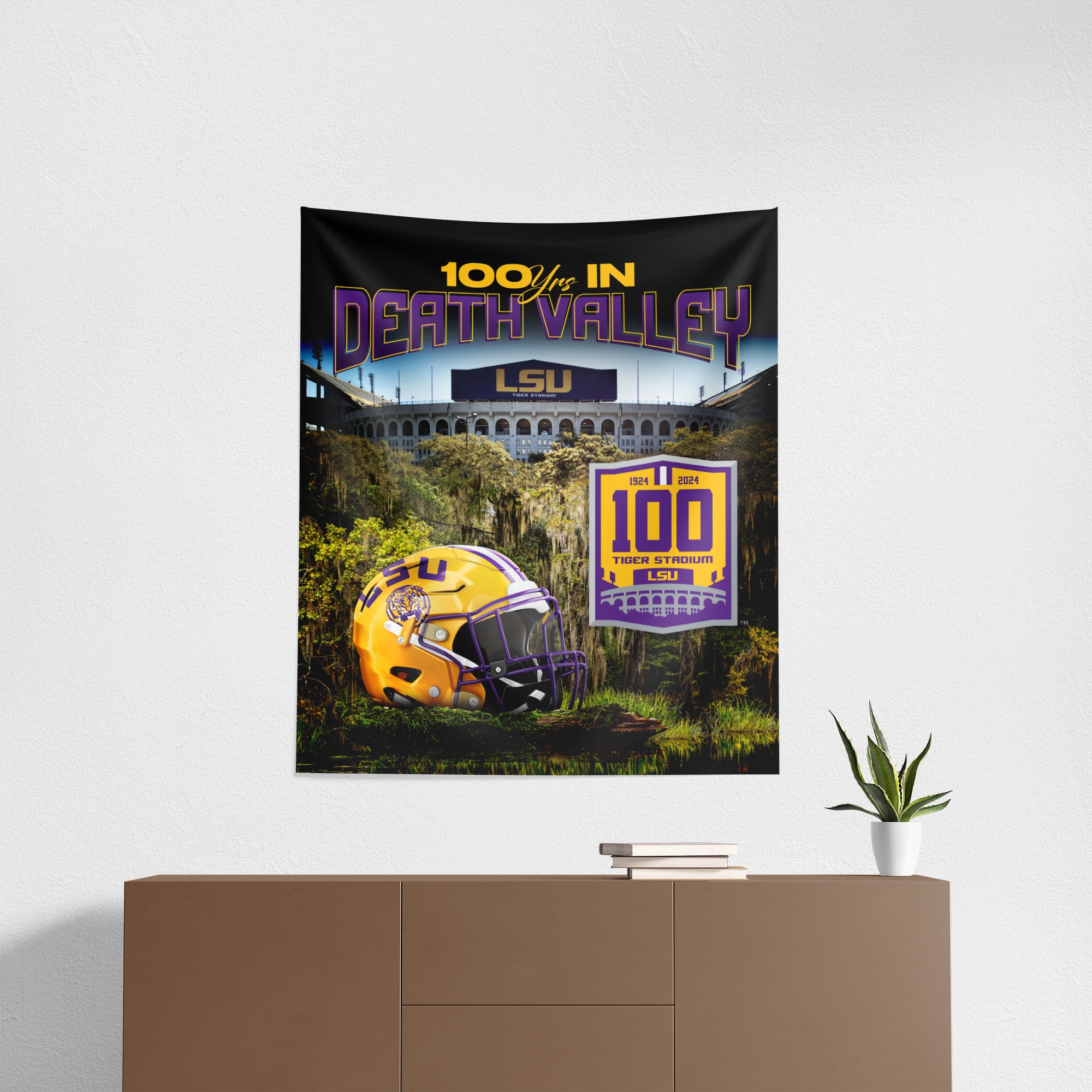 Louisiana State University Tigers NCAA 100 Years Wall Hanging 34x40 Inches