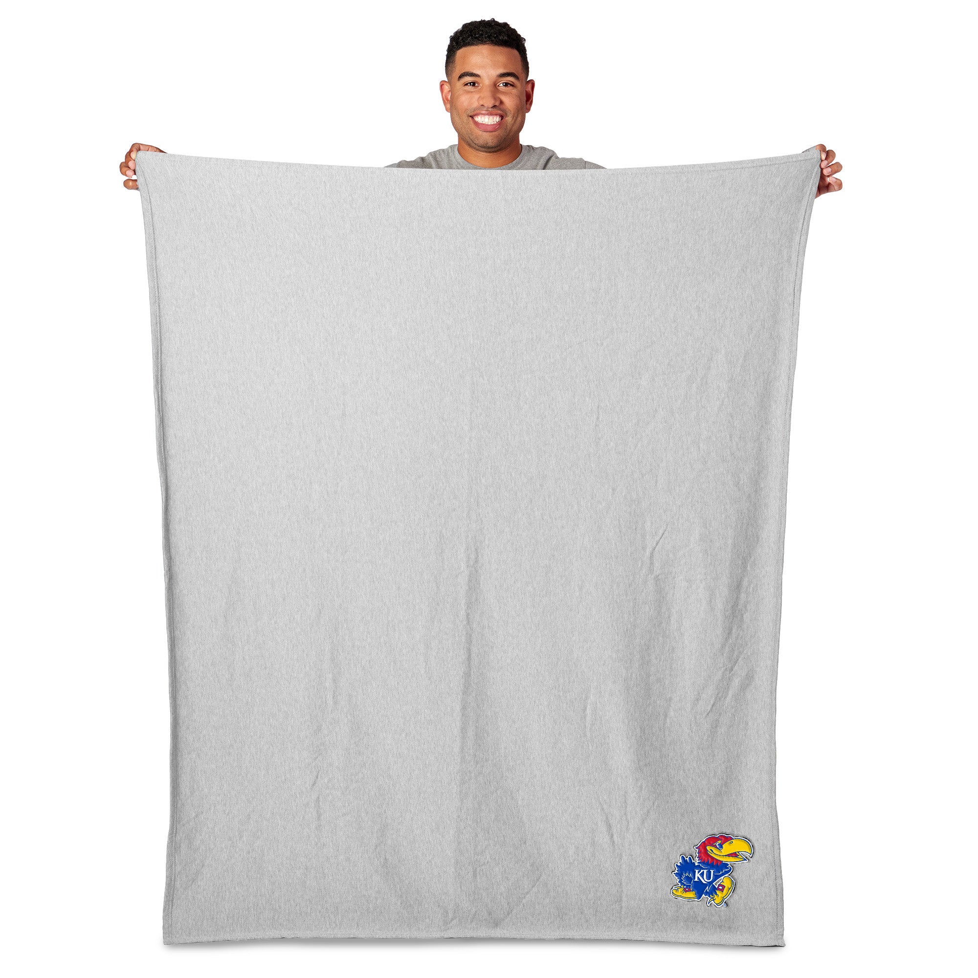 Kansas Jayhawks NCAA Logo Sweatshirt Throw Blanket 50x60 Inches