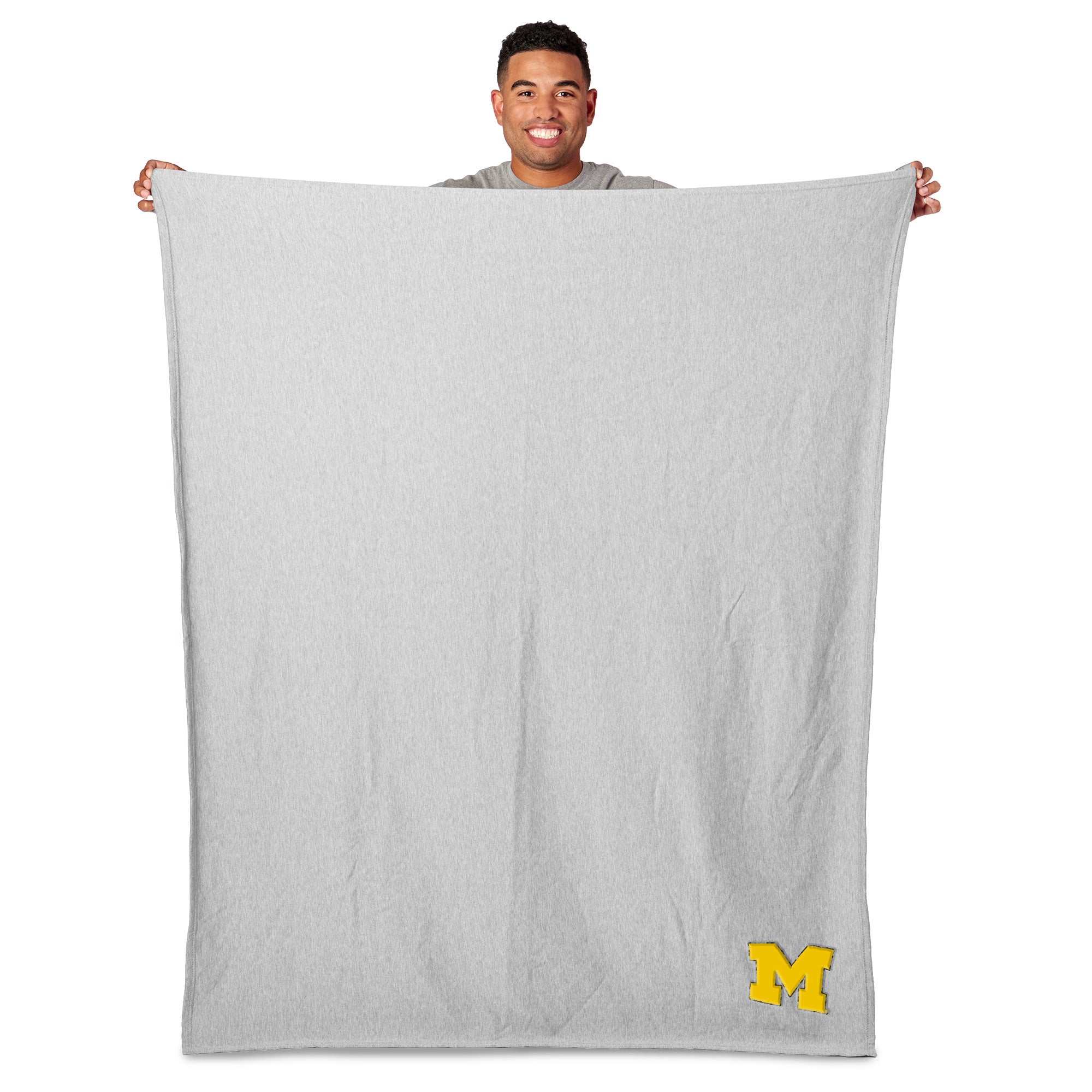 Michigan Wolverines NCAA Logo Sweatshirt Throw Blanket 50x60 Inches