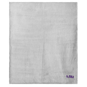 LSU Tigers NCAA Logo Sweatshirt Throw Blanket 50x60 Inches