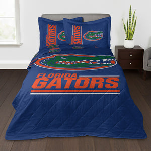 NCAA University of Florida Gators Summarize Quilted Throw Blanket and Sham Set 60×90 inches