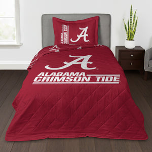 NCAA University of Alabama Crimson Tide Summarize Quilted Throw Blanket and Sham Set 60×90 inches
