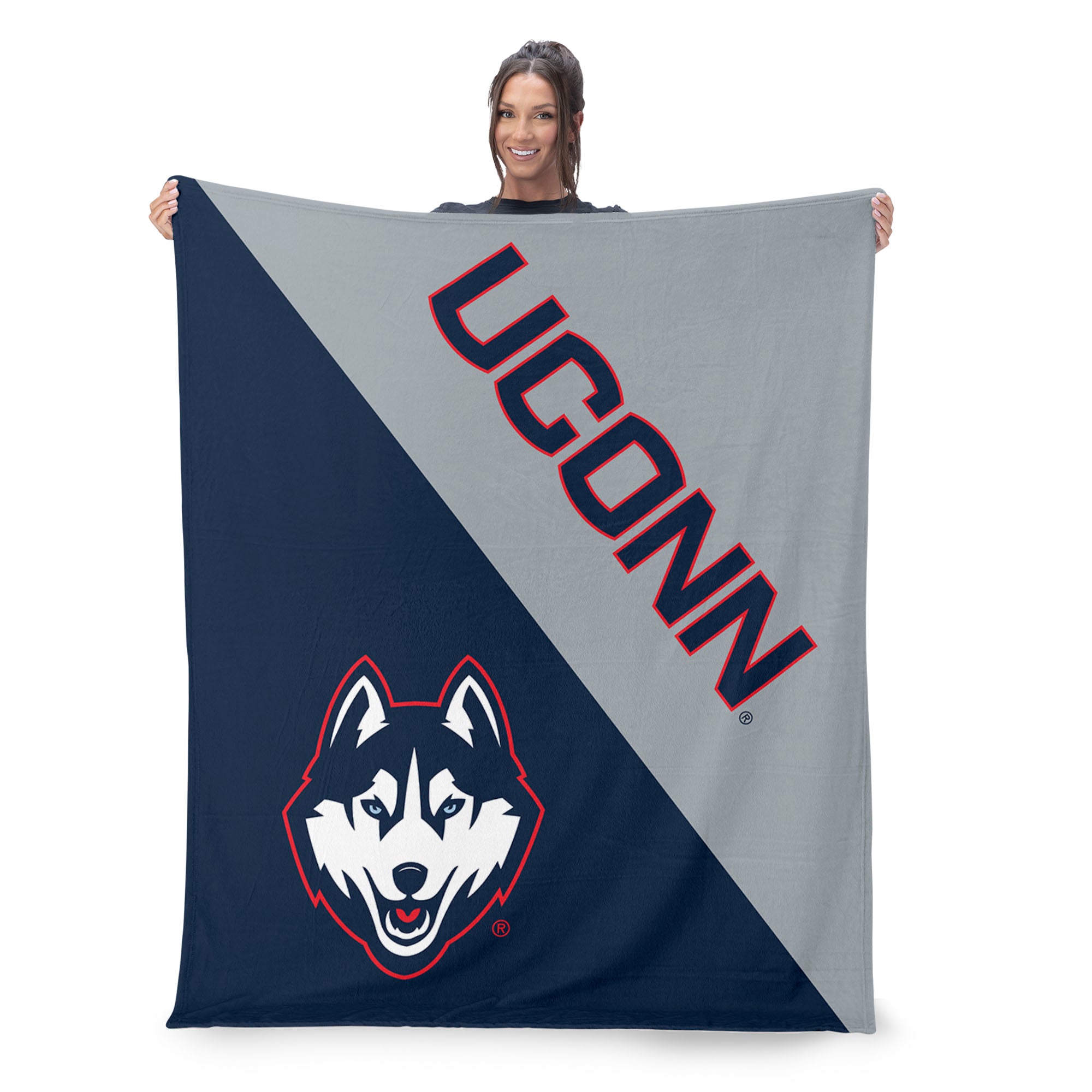 NCAA UConn Huskies Halftone Silk Touch Throw Blanket 46x60 inches