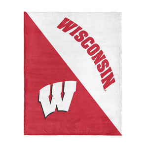 NCAA Wisconsin Badgers Halftone Silk Touch Throw Blanket 46×60 inches