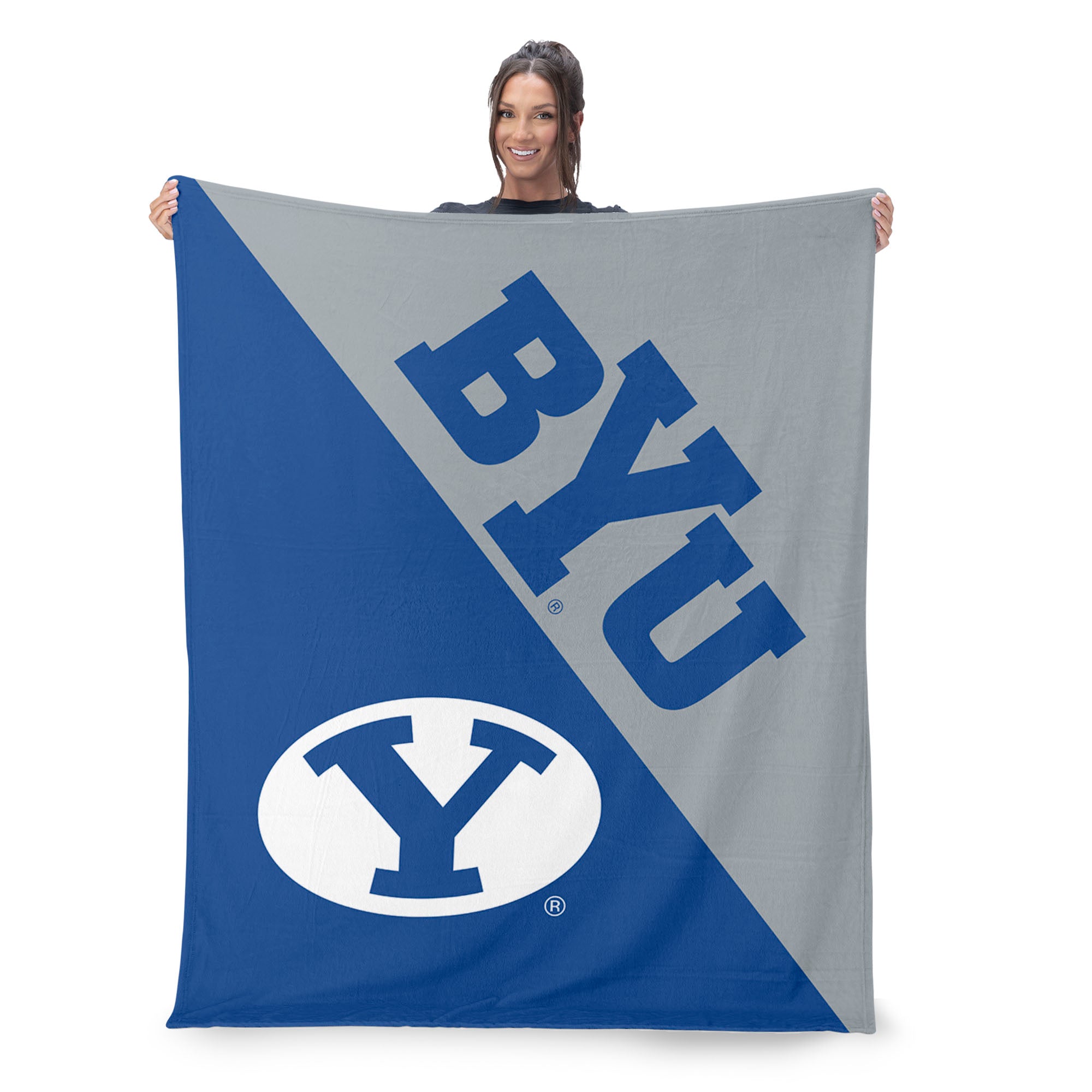 NCAA BYU Cougars Halftone Silk Touch Throw Blanket 46x60 inches