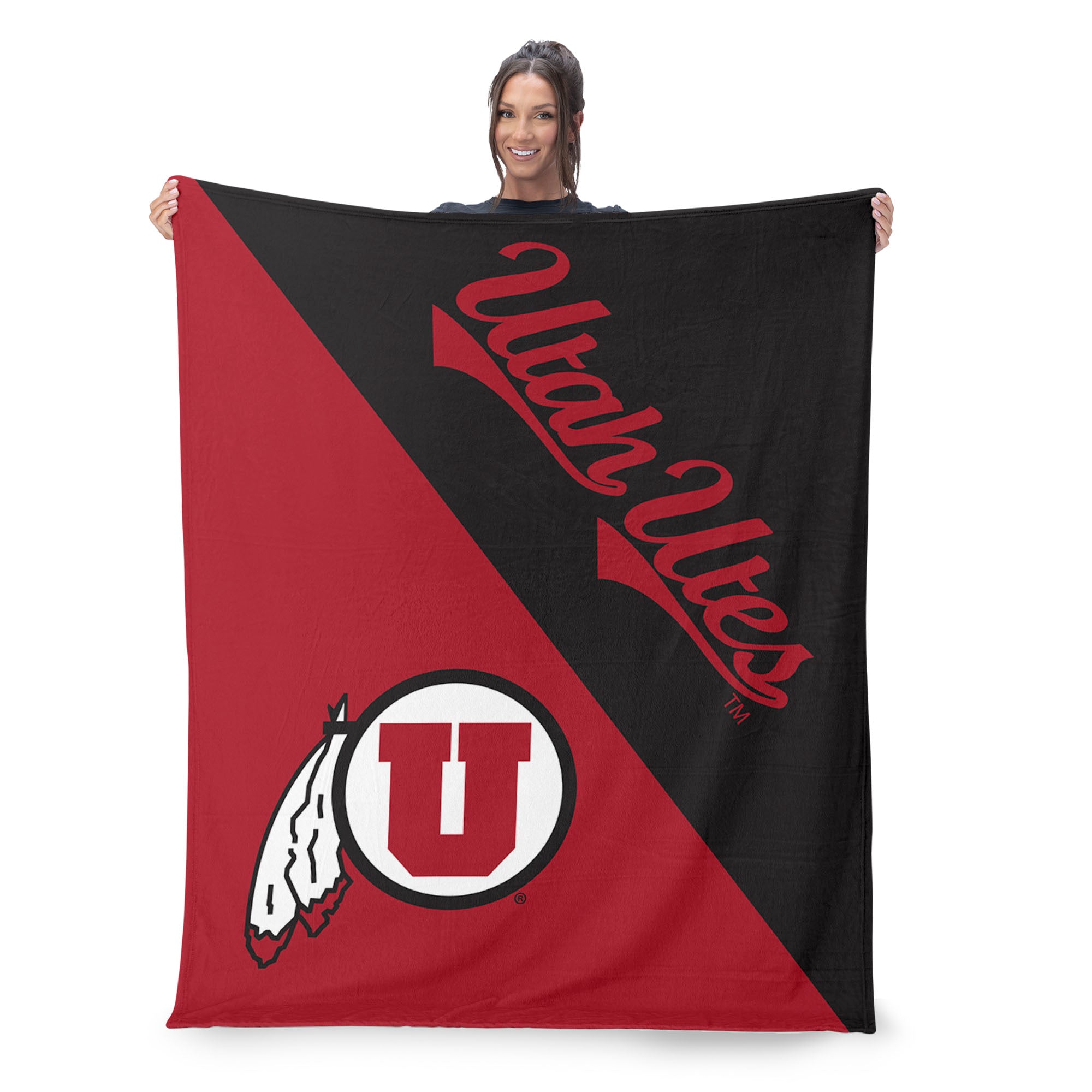 NCAA Utah Utes Halftone Silk Touch Throw Blanket 46x60 inches