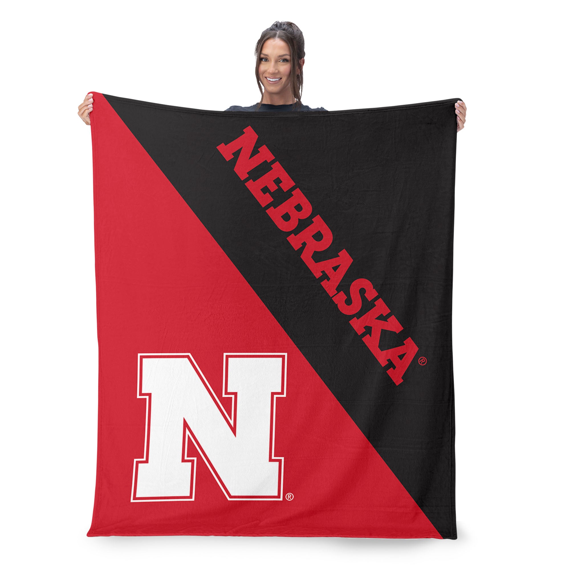NCAA Nebraska Cornhuskers Halftone Silk Touch Throw Blanket 46x60 inches