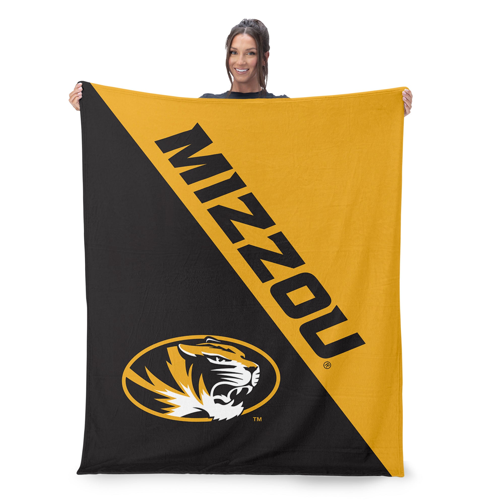 NCAA Missouri Tigers Halftone Silk Touch Throw Blanket 46x60 inches