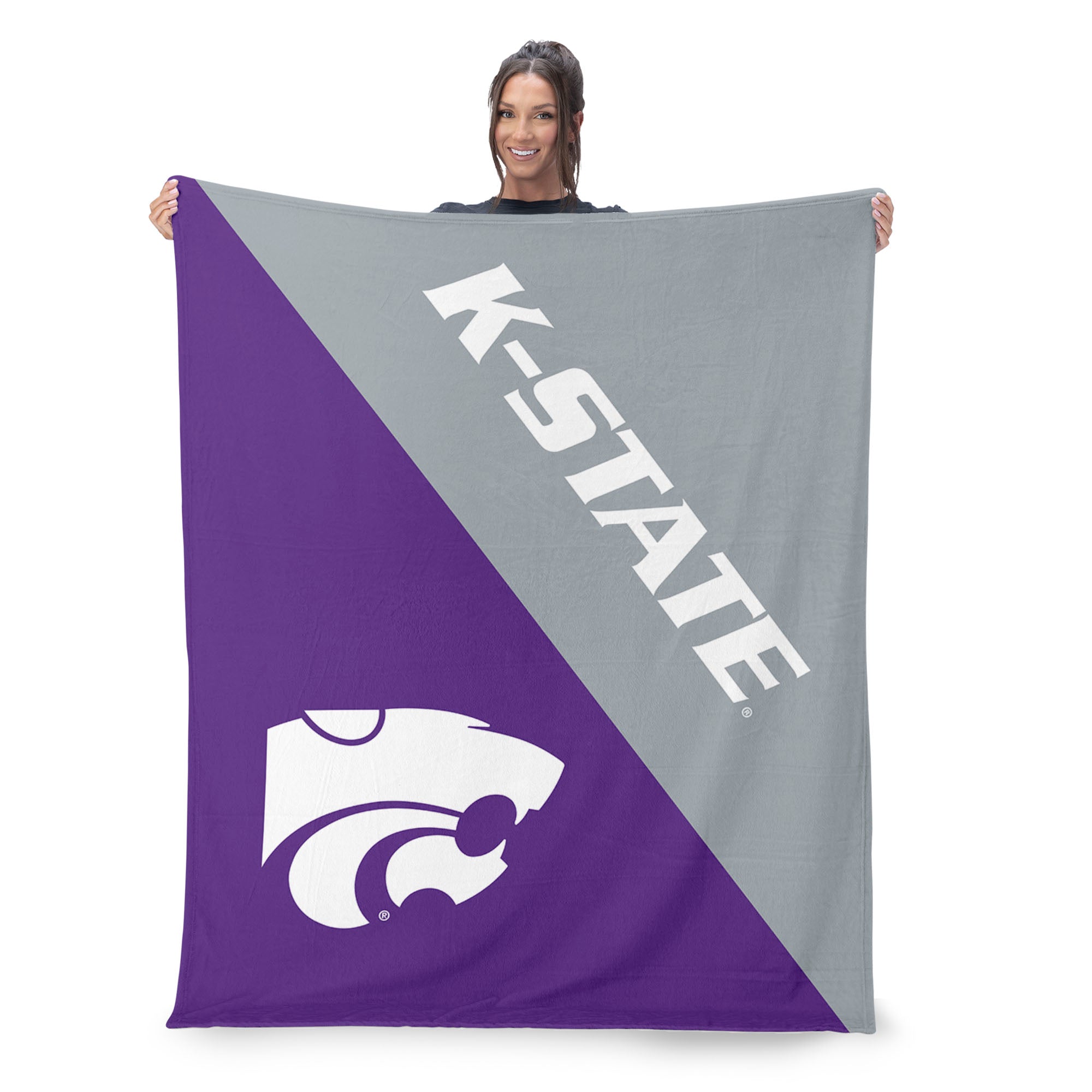 NCAA Kansas State Wildcats Halftone Silk Touch Throw Blanket 46x60 inches