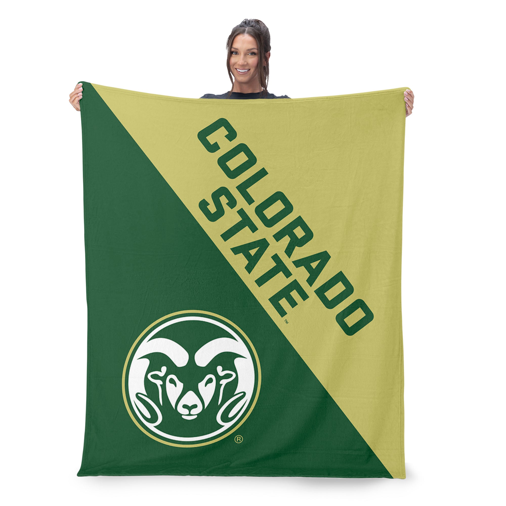 NCAA Colorado State Rams Halftone Silk Touch Throw Blanket 46x60 inches