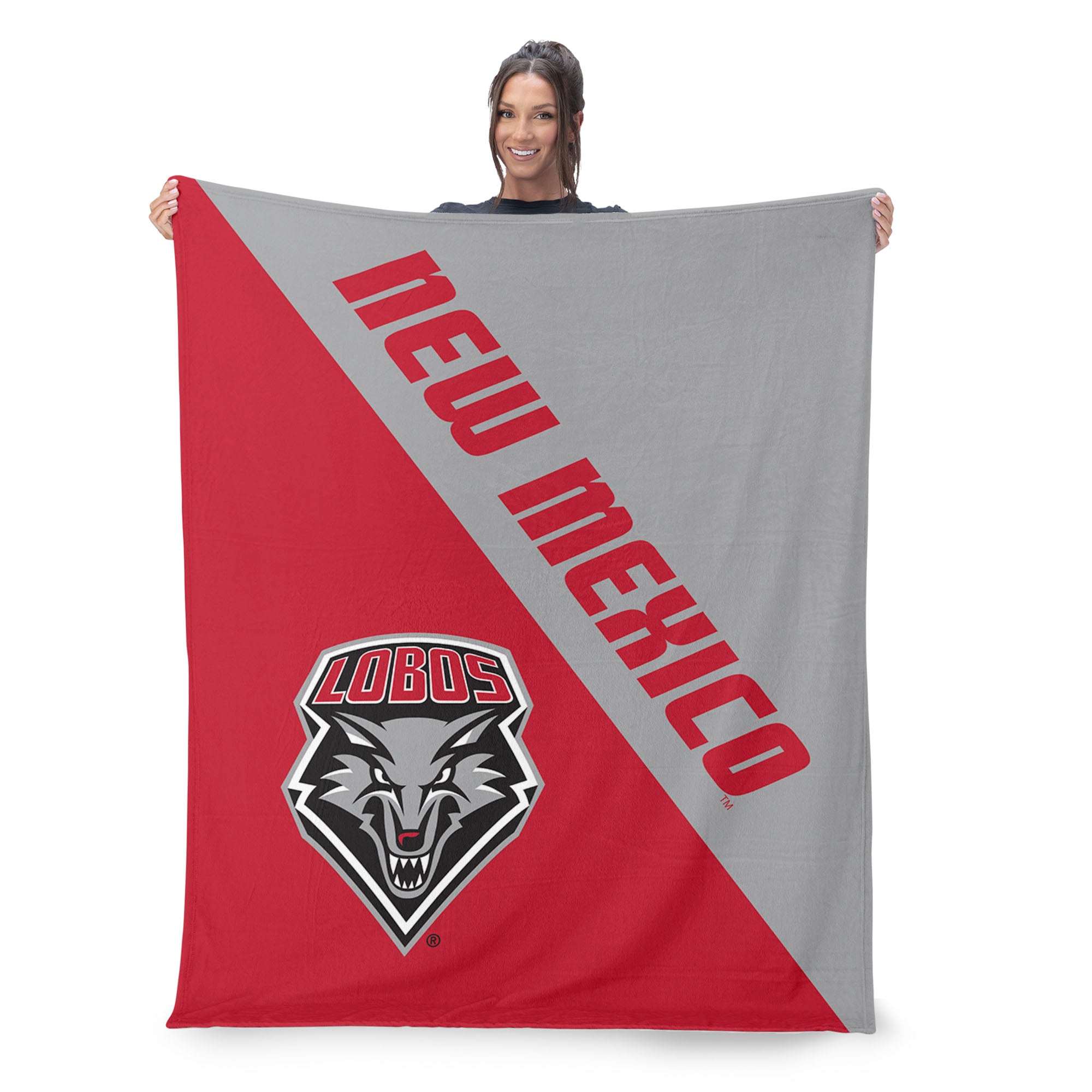 NCAA New Mexico Lobos Halftone Silk Touch Throw Blanket 46x60 inches