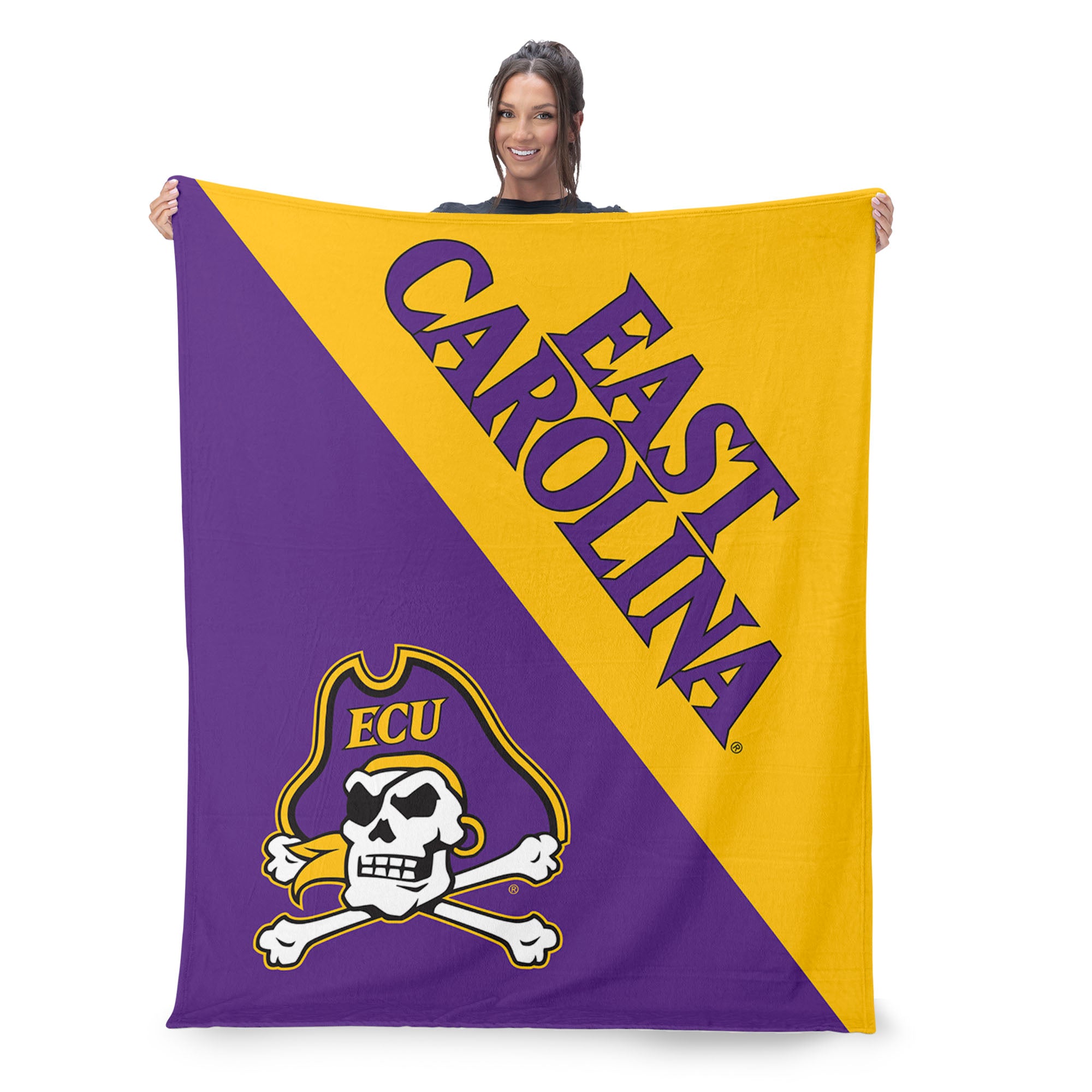 NCAA East Carolina Pirates Halftone Silk Touch Throw Blanket 46x60 inches