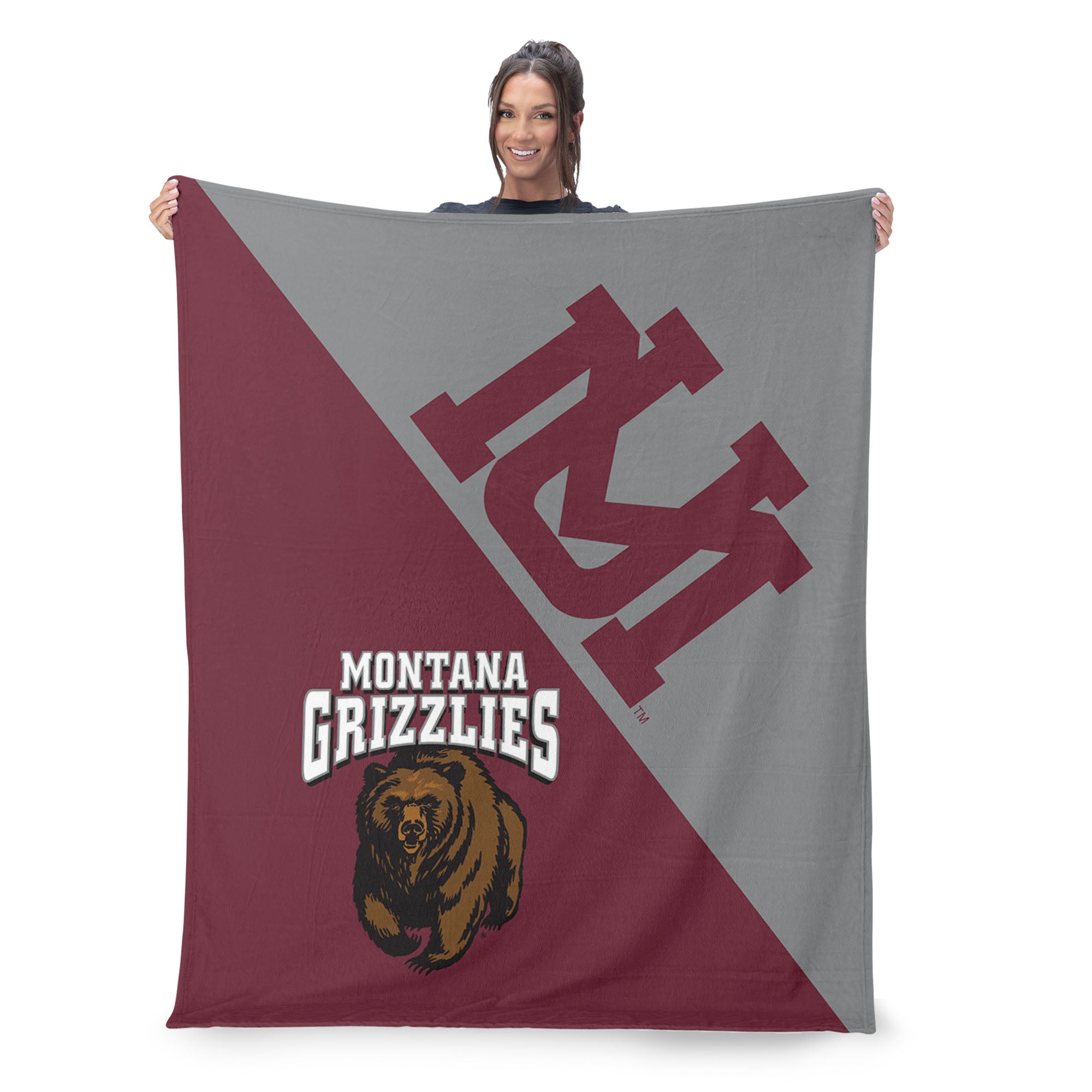 NCAA Montana Grizzlies Halftone Silk Touch Throw Blanket 46x60 inches