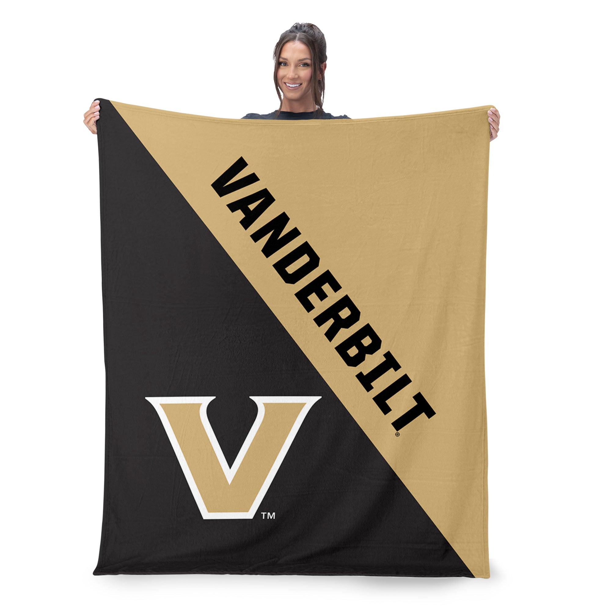 NCAA Vanderbilt Commodores Halftone Silk Touch Throw Blanket 46x60 inches