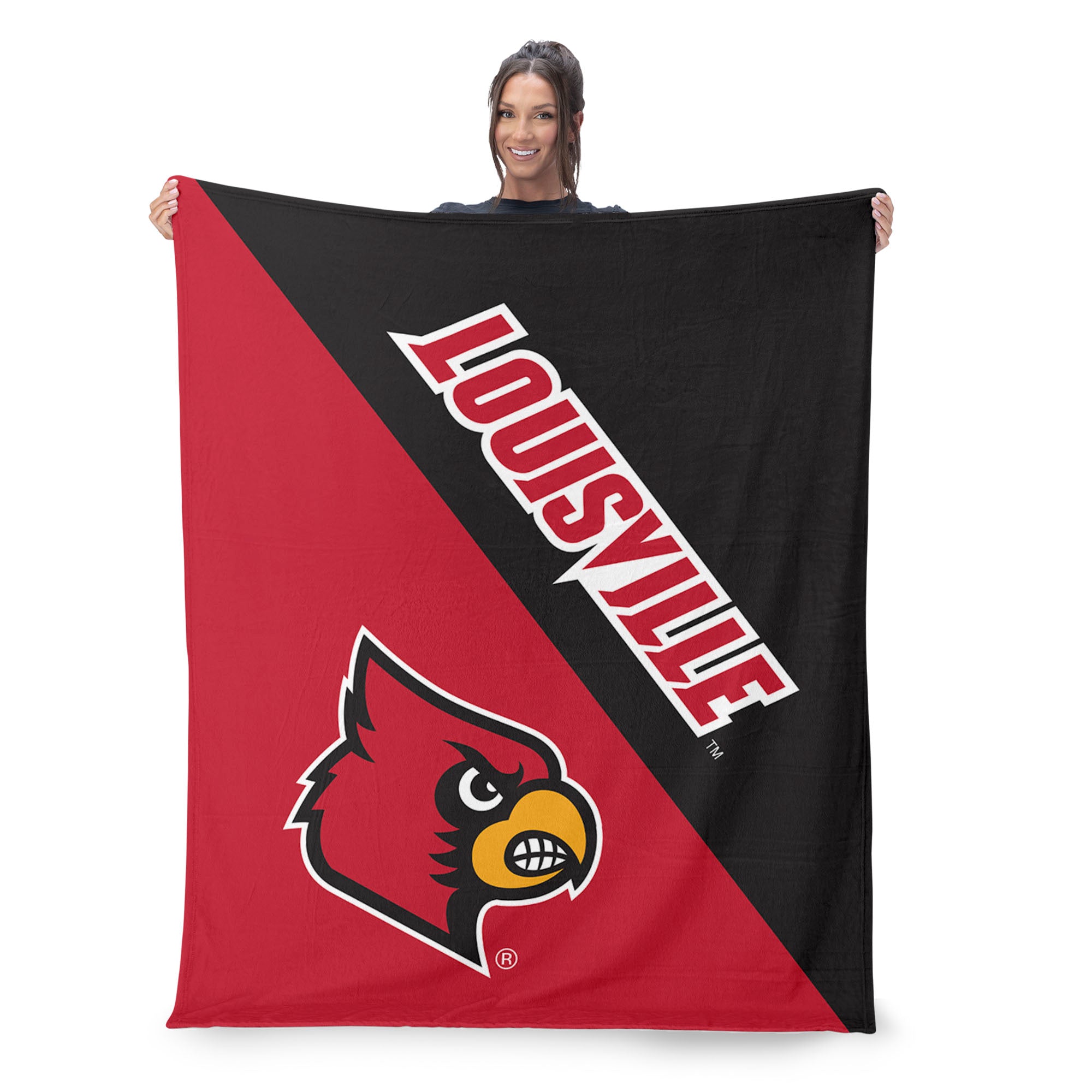 NCAA Louisville Cardinals Halftone Silk Touch Throw Blanket 46x60 inches