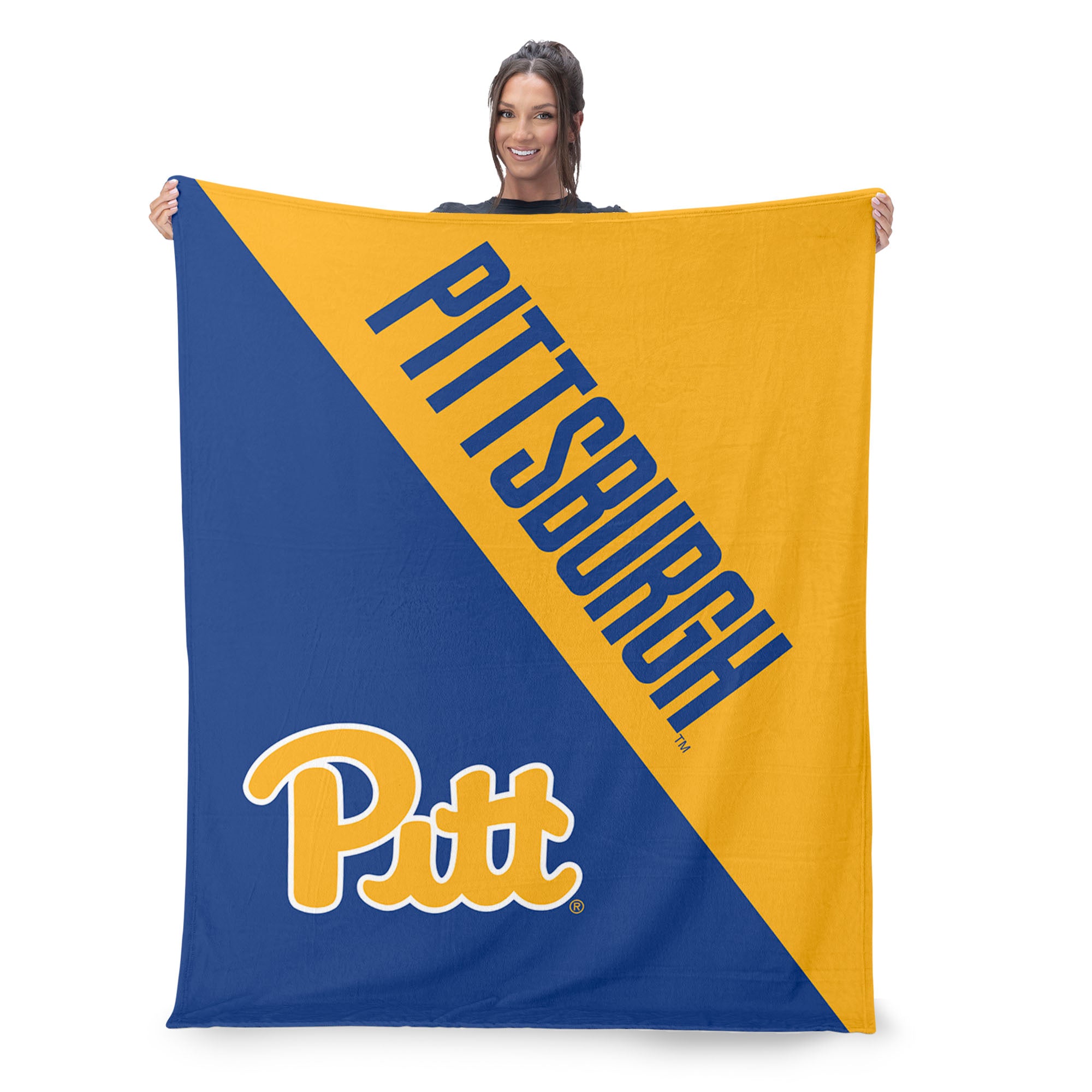 NCAA Pittsburgh Panthers Halftone Silk Touch Throw Blanket 46x60 inches