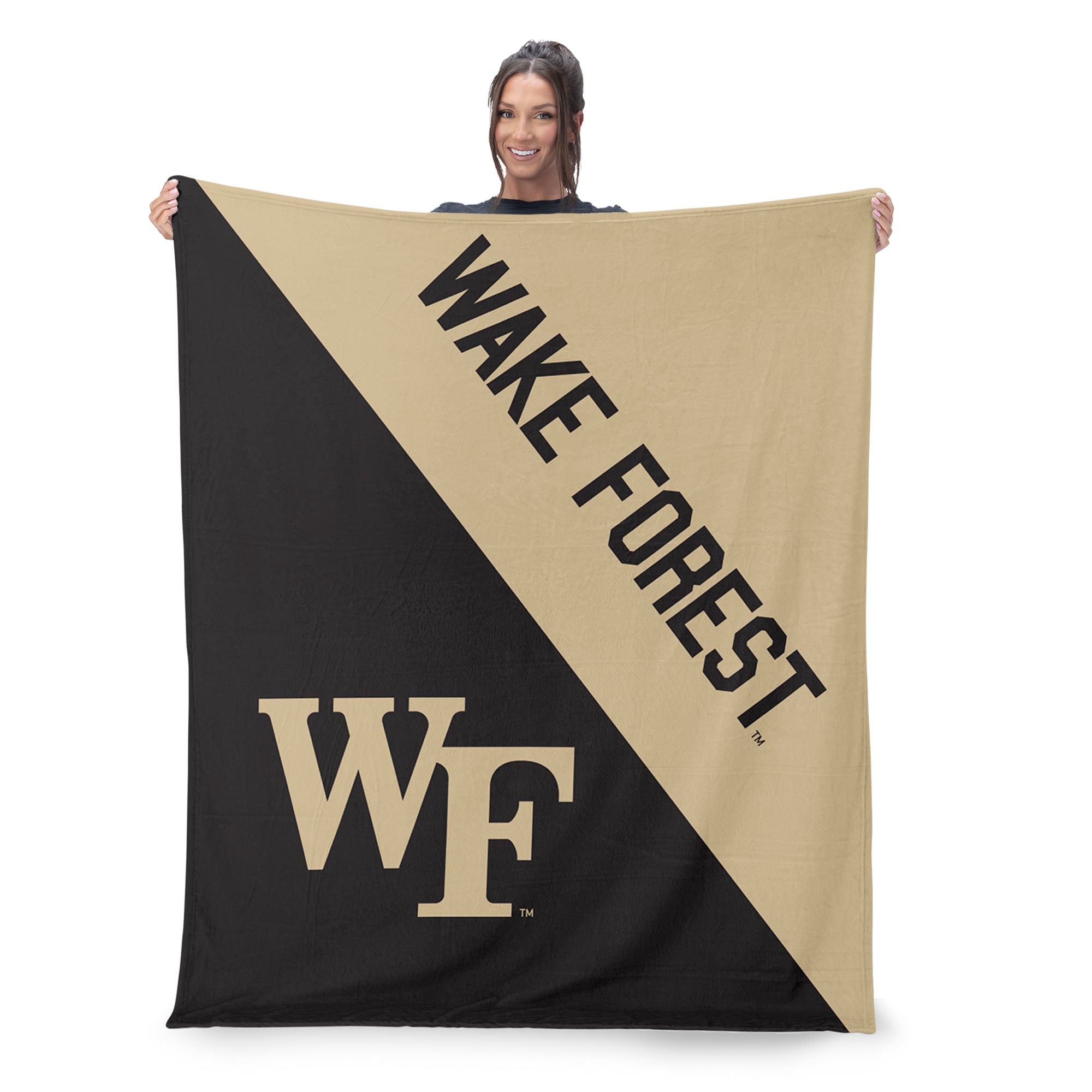 NCAA Wake Forest Demon Deacons Halftone Silk Touch Throw Blanket 46x60 inches