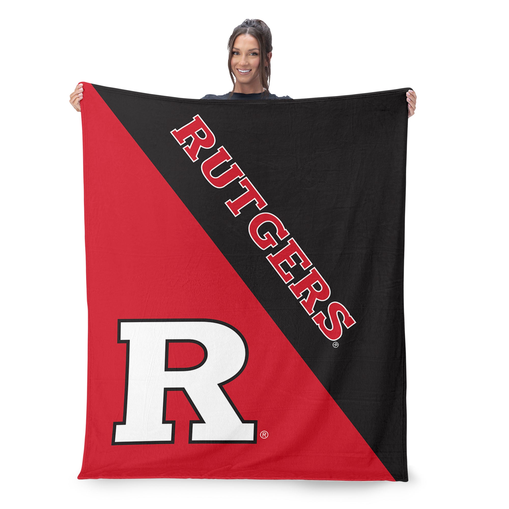 NCAA Rutgers Scarlett Knights Halftone Silk Touch Throw Blanket 46x60 inches