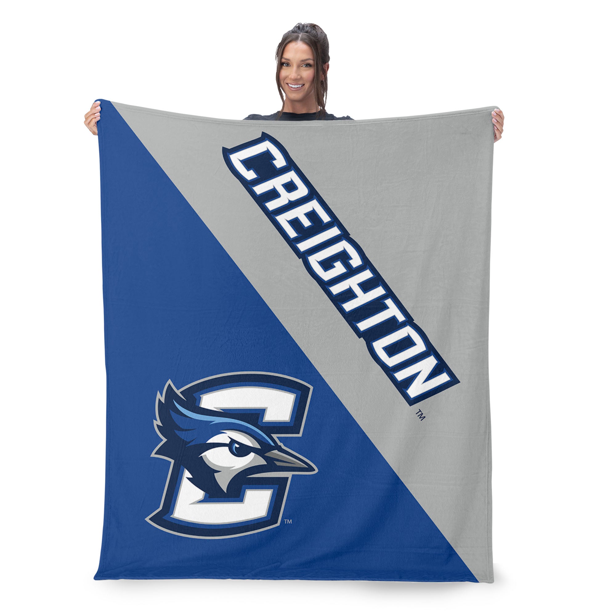 NCAA Creighton Bluejays Halftone Silk Touch Throw Blanket 46x60 inches