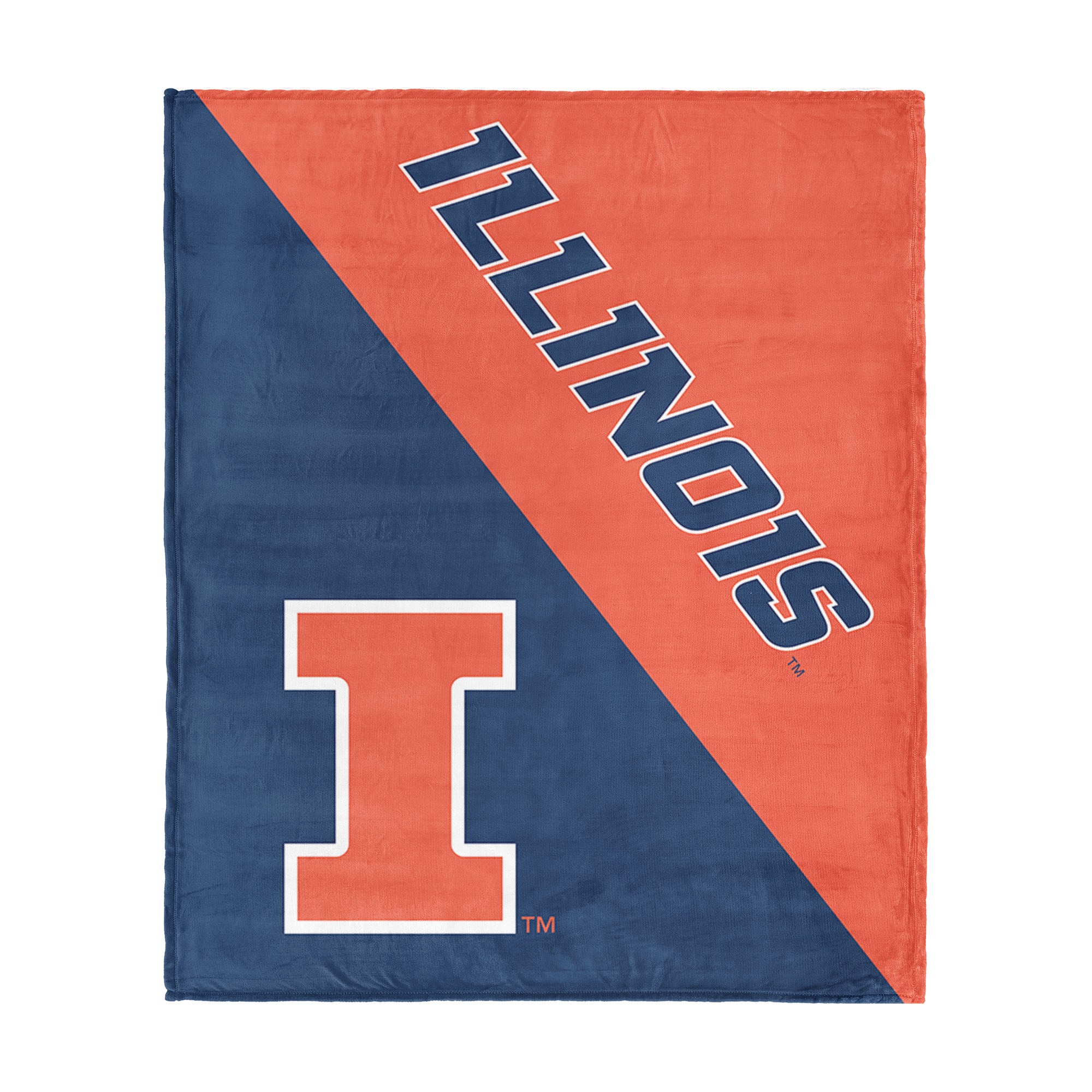 NCAA Illinois Fighting Illini Halftone Silk Touch Throw Blanket 46x60 inches