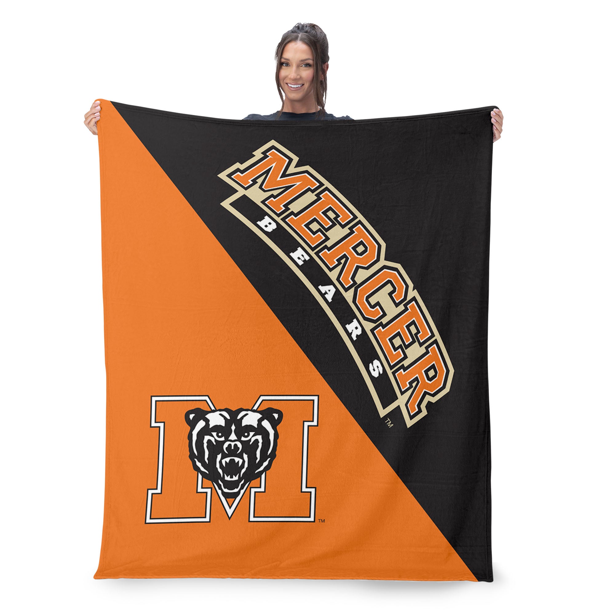 NCAA Mercer Bears Halftone Silk Touch Throw Blanket 46x60 inches