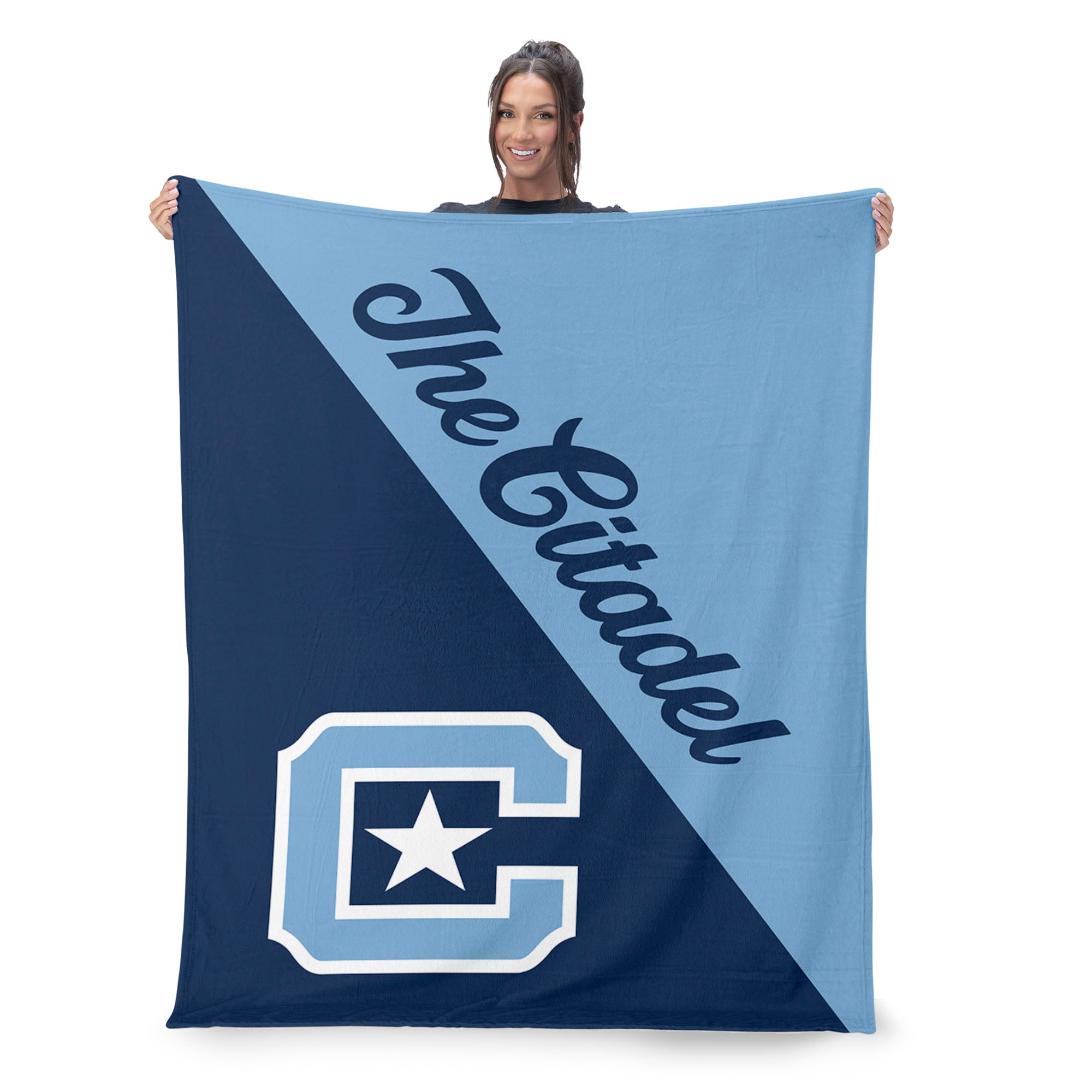 NCAA Citadel Bulldogs Halftone Silk Touch Throw Blanket 46x60 inches
