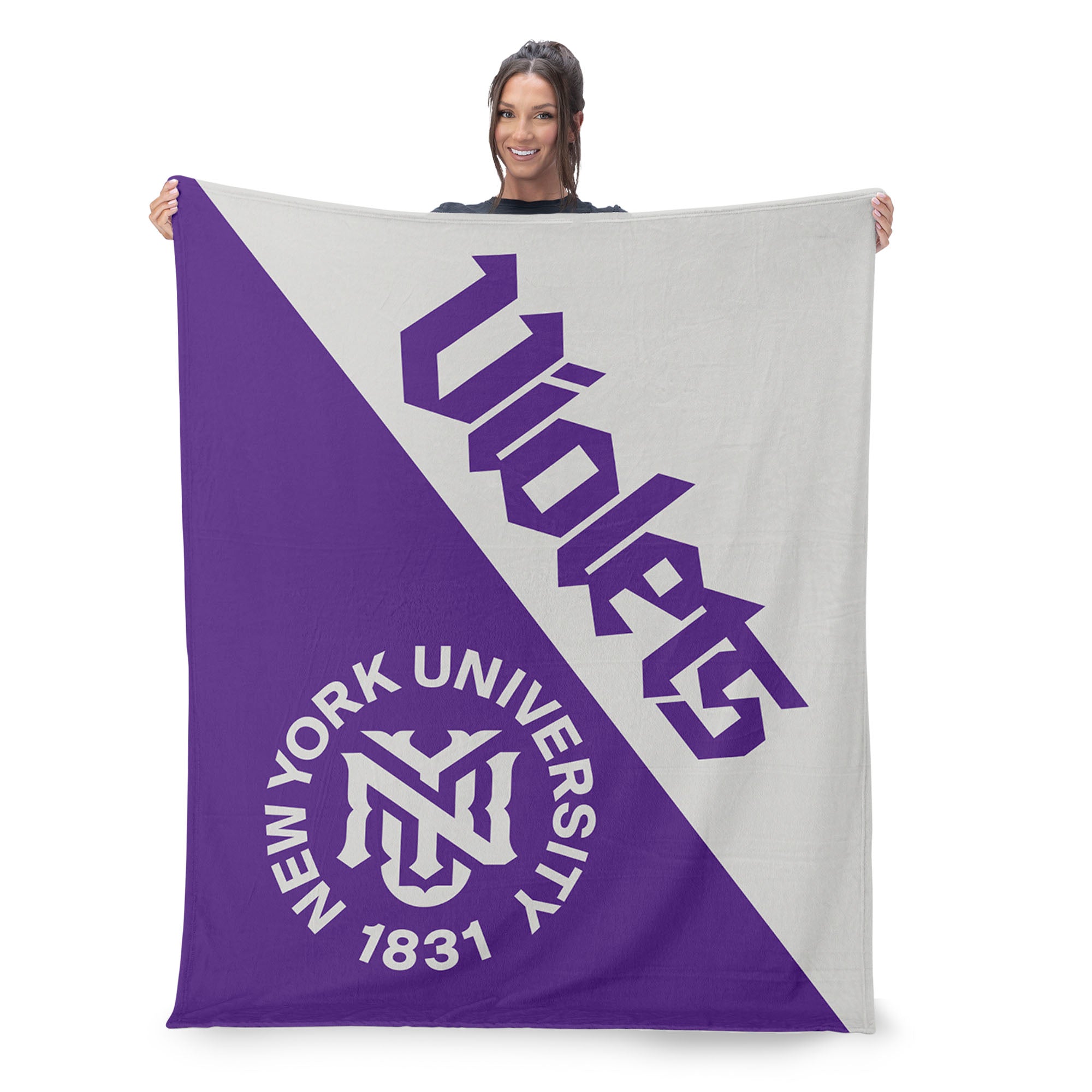 NCAA NYU Violets Halftone Silk Touch Throw Blanket 46x60 inches