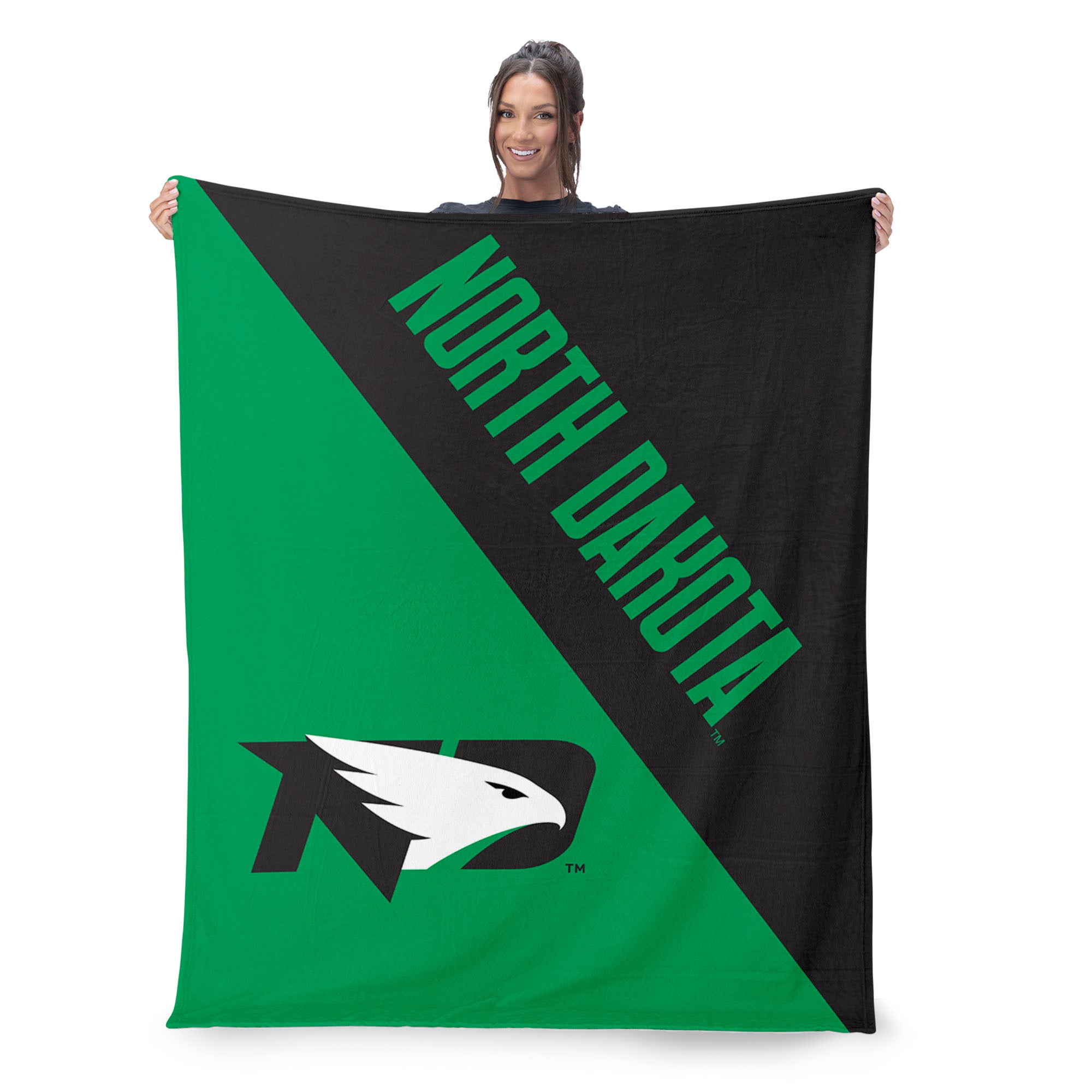 NCAA North Dakota Fighting Hawks Halftone Silk Touch Throw Blanket 46x60 inches