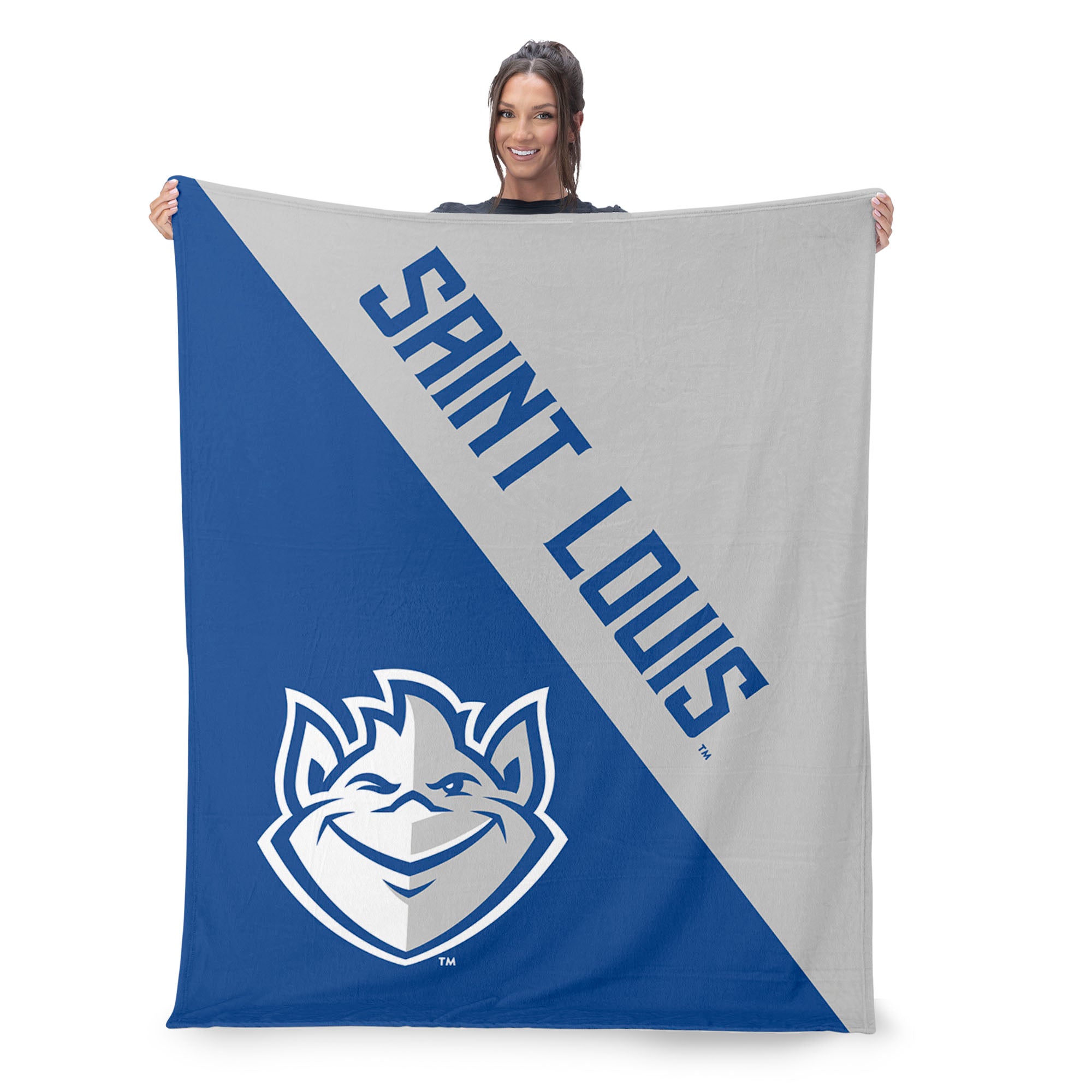 NCAA Saint Louis Billikens Halftone Silk Touch Throw Blanket 46x60 inches
