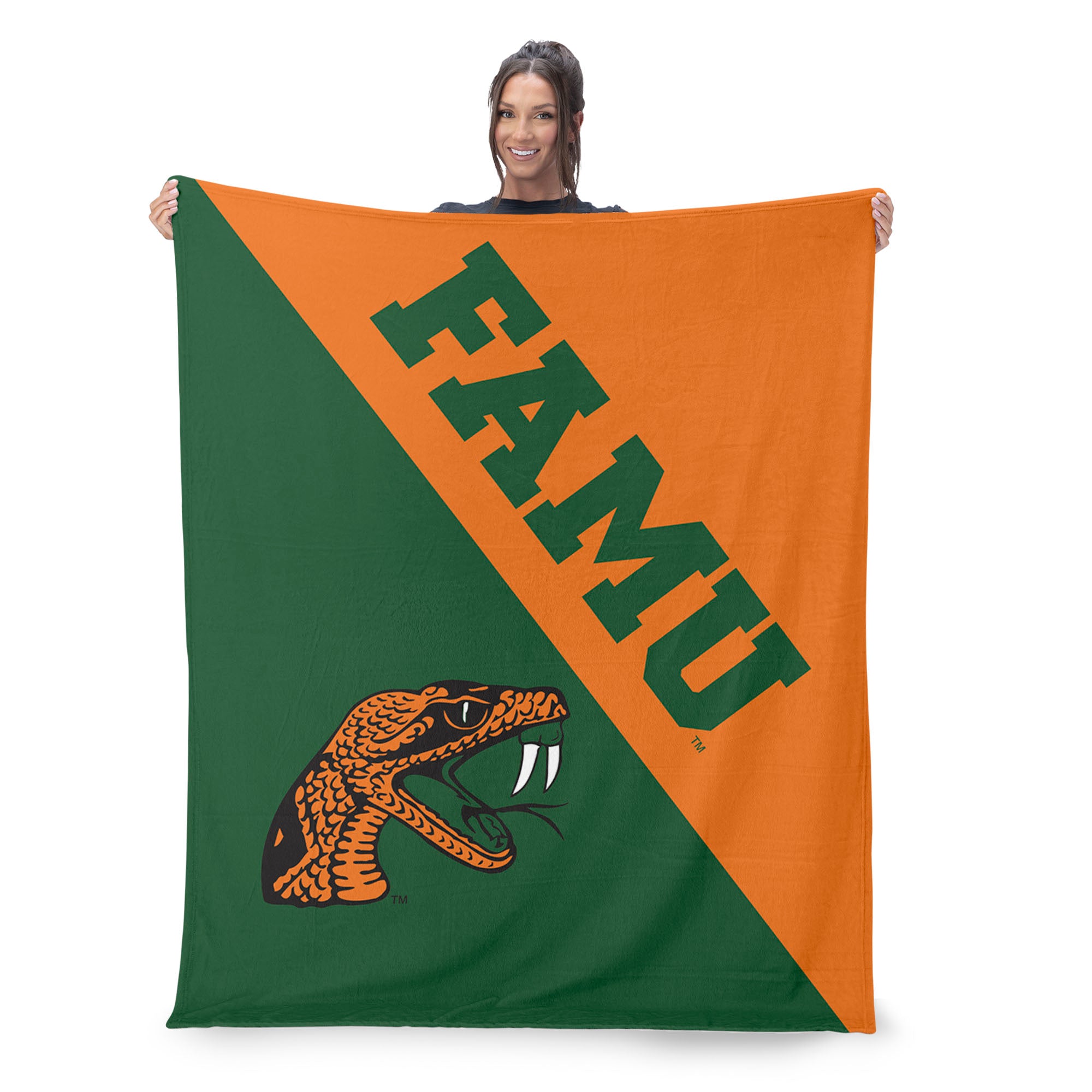 NCAA Florida A&M Rattlers Halftone Silk Touch Throw Blanket 46x60 inches