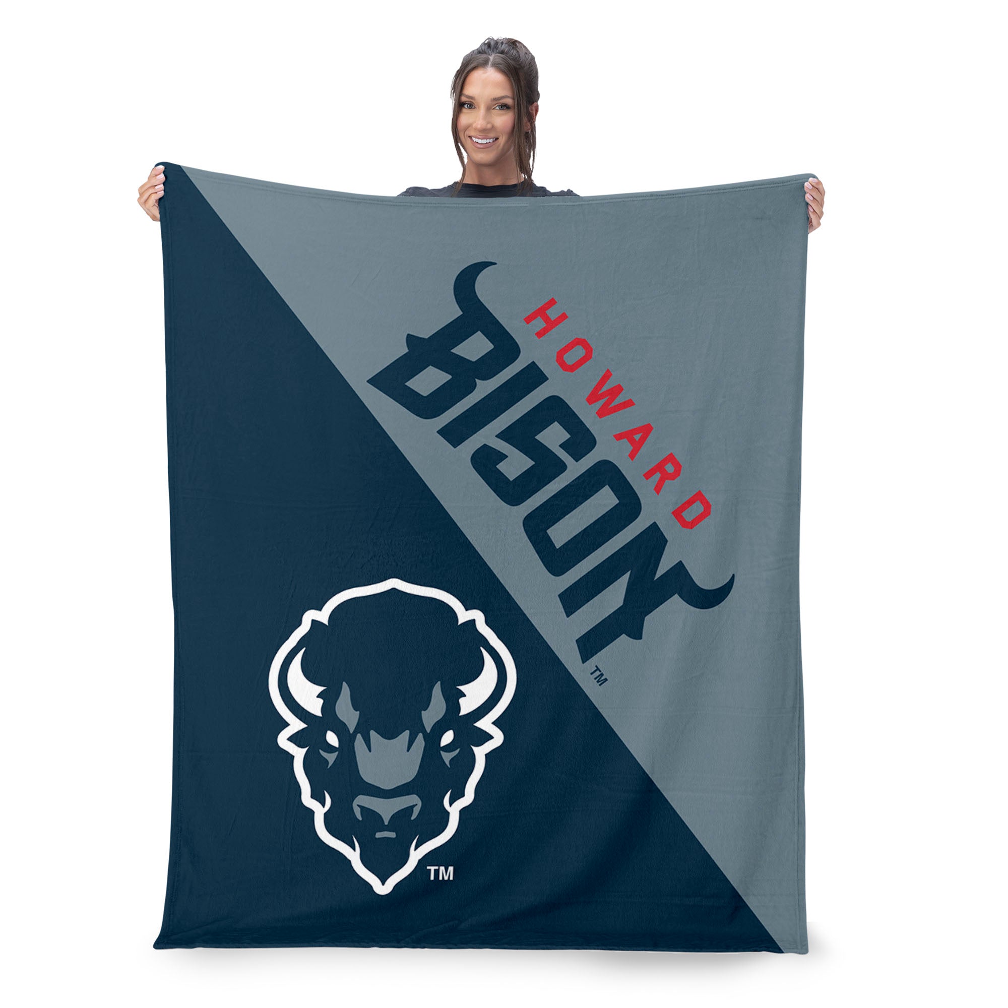 NCAA Howard Bison Halftone Silk Touch Throw Blanket 46x60 inches