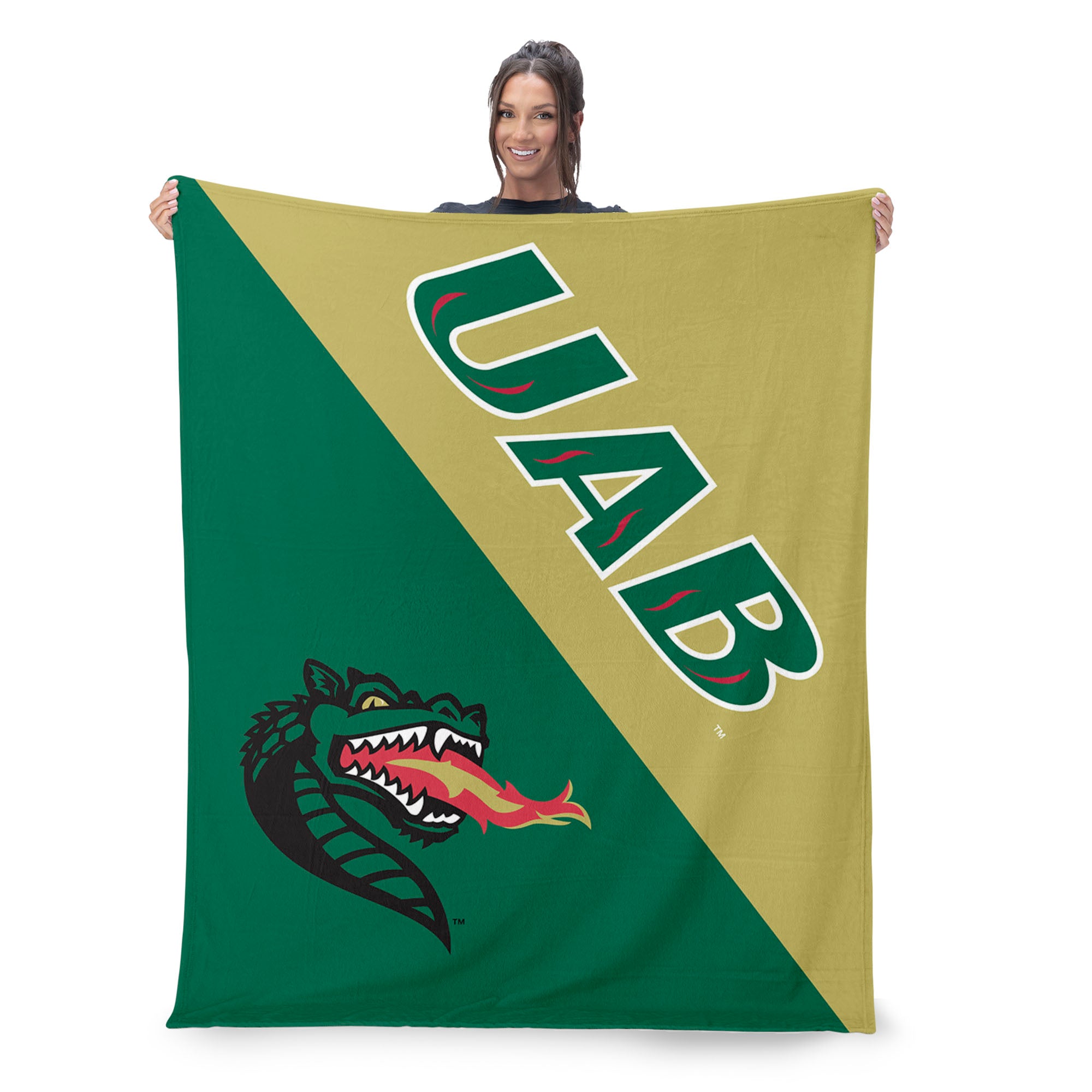 NCAA UAB Blazers Halftone Silk Touch Throw Blanket 46x60 inches