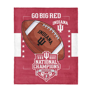 2025 NCAA Football Championship Indiana Hoosiers Commit Silk Touch Throw Blanket 46×60 inches
