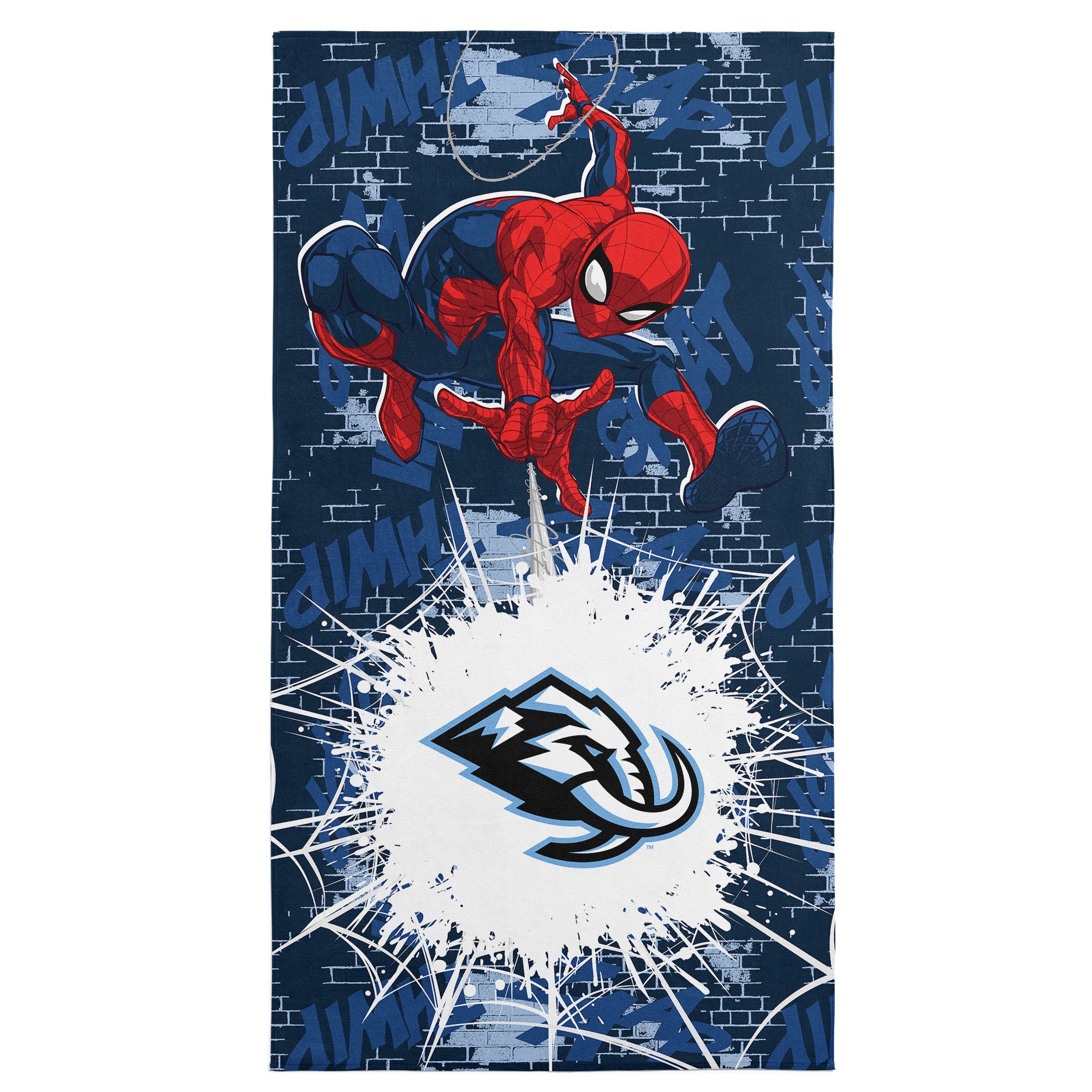 NHL Utah Mammoth Marvel Spider Man Web Core Navy Microfiber Beach Towe