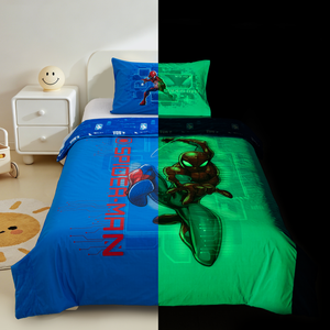 NBA Spiderman Web Site Night Glow 2-Piece Twin Comforter and Pillowcase Set