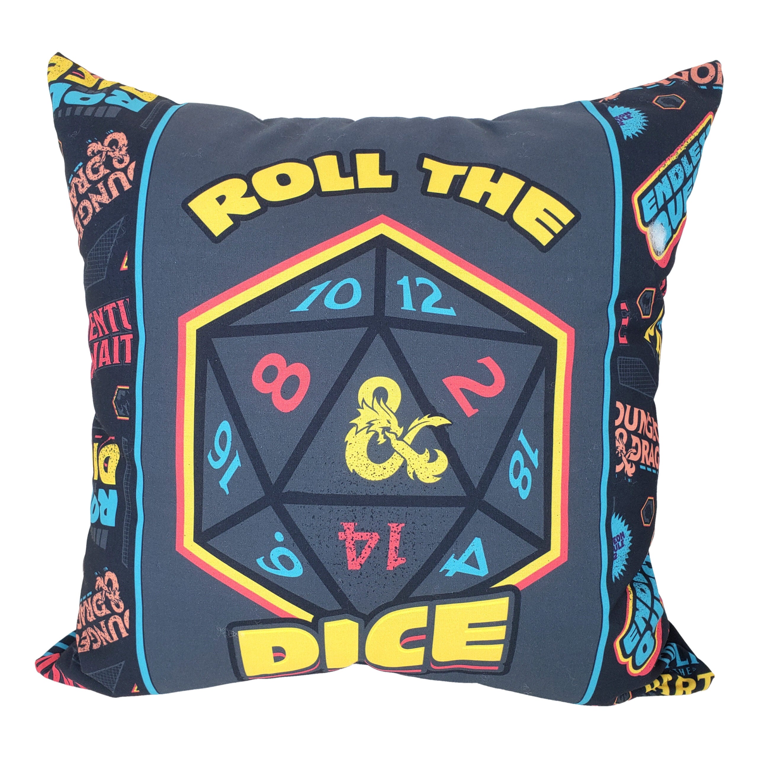 Hasbro Dungeons and Dragons Roll The Dice Throw Pillow 18x18 Inches