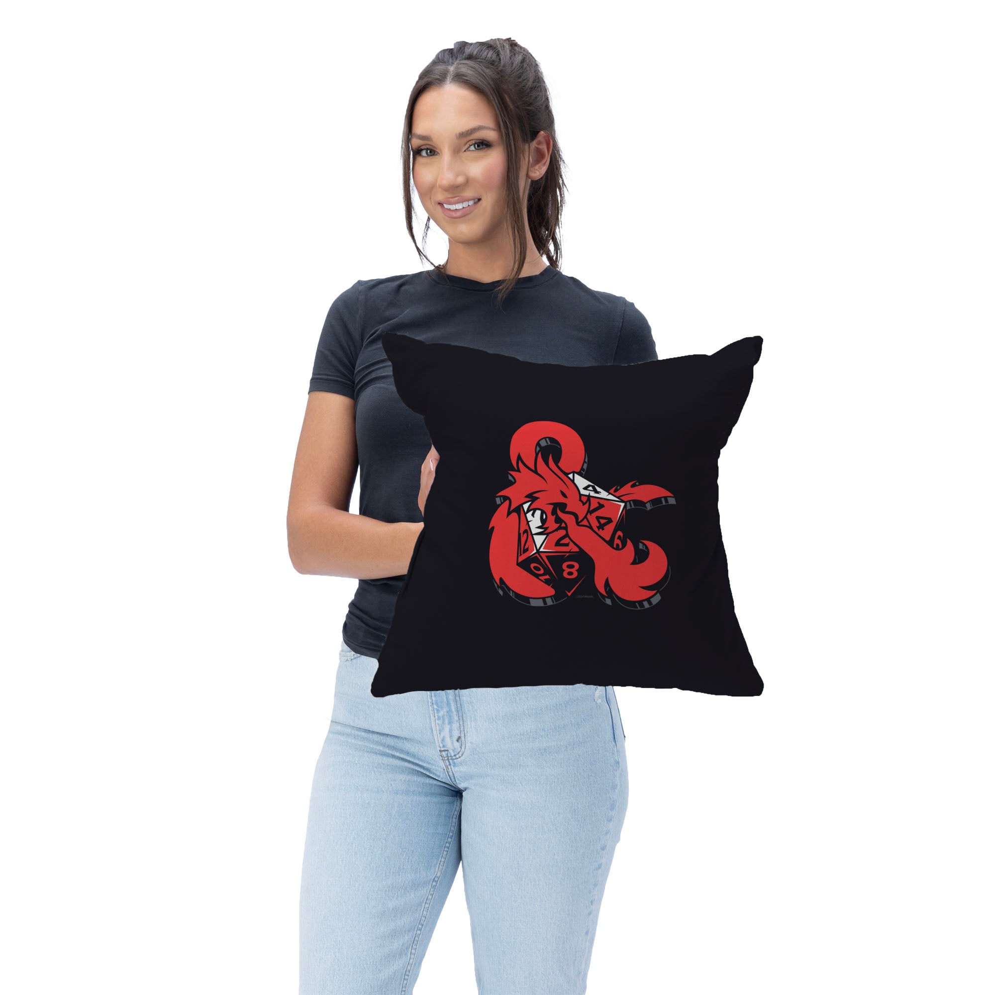 Hasbro Dungeons & Dragons D&D Logo Throw Pillow 18X18 Inches