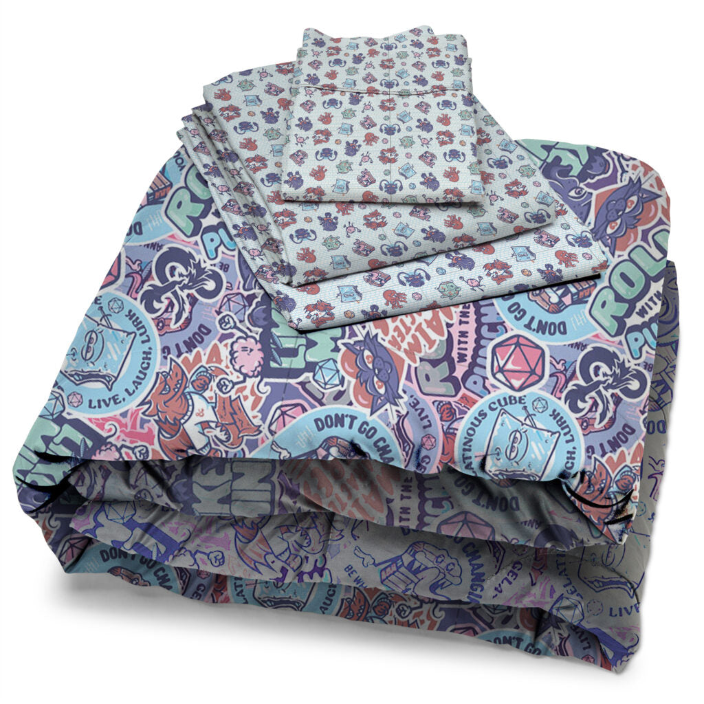 Dungeons & Dragons Monsters Stick Together 4 Piece Twin Bed in Bag Set