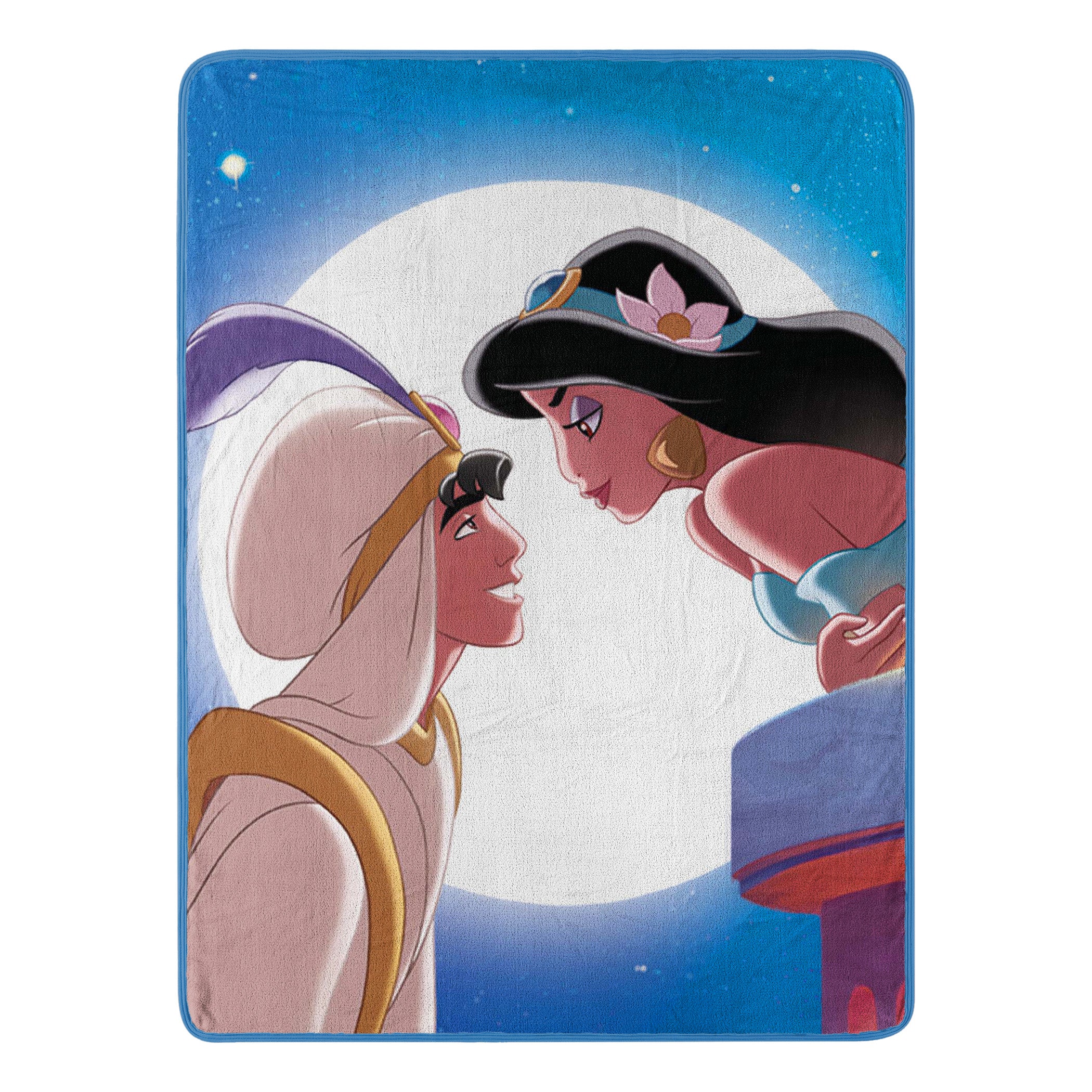 Disney Princesses Aladdin Moonlight Lovers Micro Raschel Throw Blanket 46x60 Inches